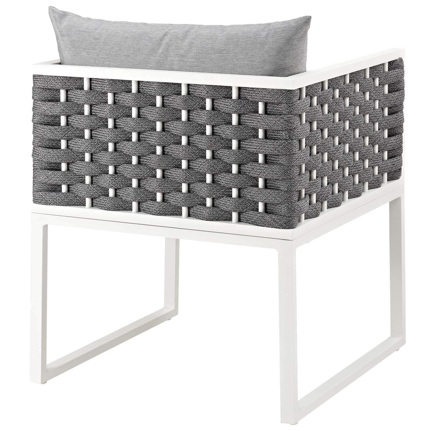 Modway Stance Outdoor Patio Aluminum Dining Armchair White Gray