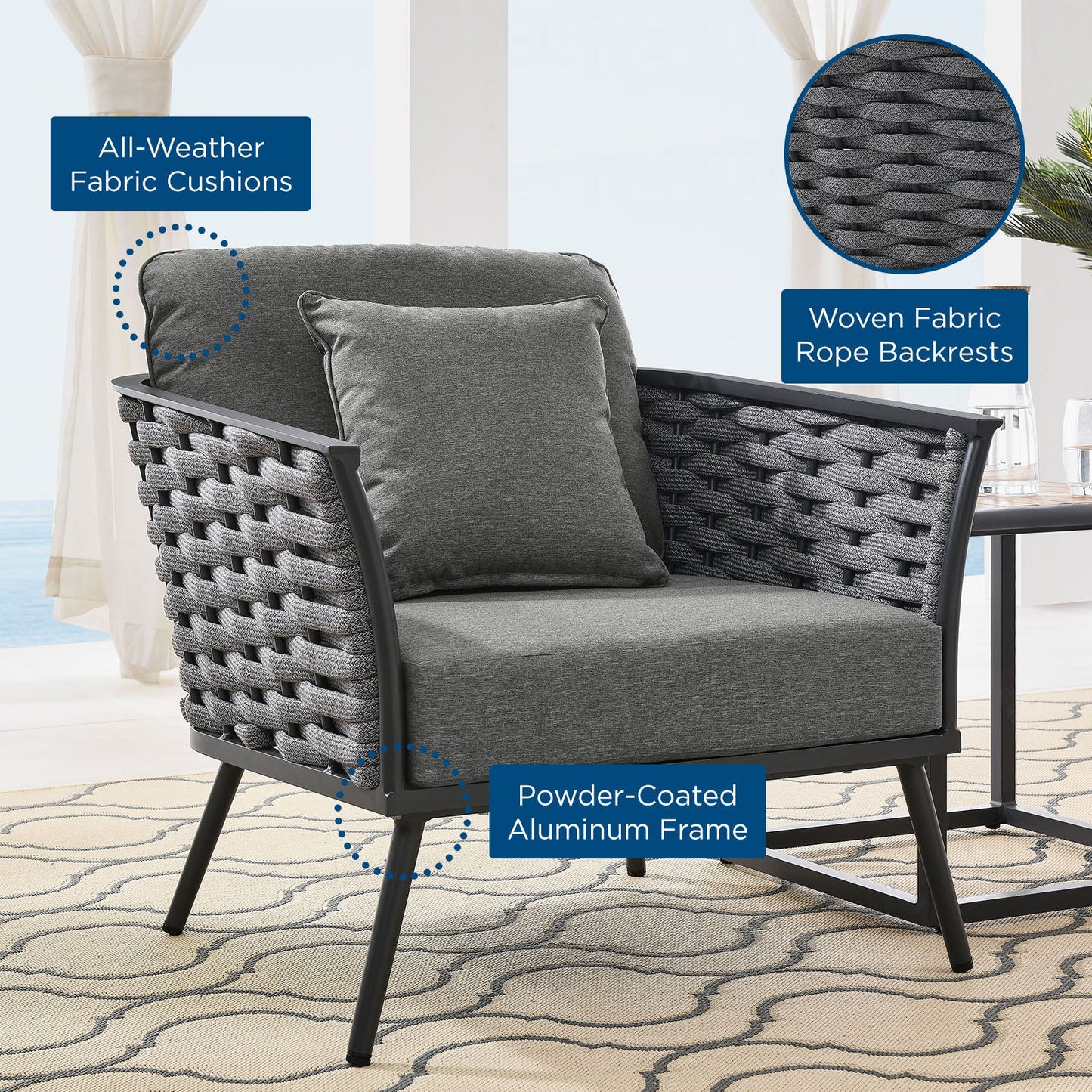 Modway Stance Outdoor Patio Aluminum Armchair | Armchairs | Modishstore-9