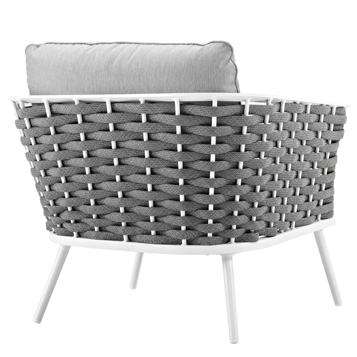 Modway Stance Outdoor Patio Aluminum Armchair White Gray
