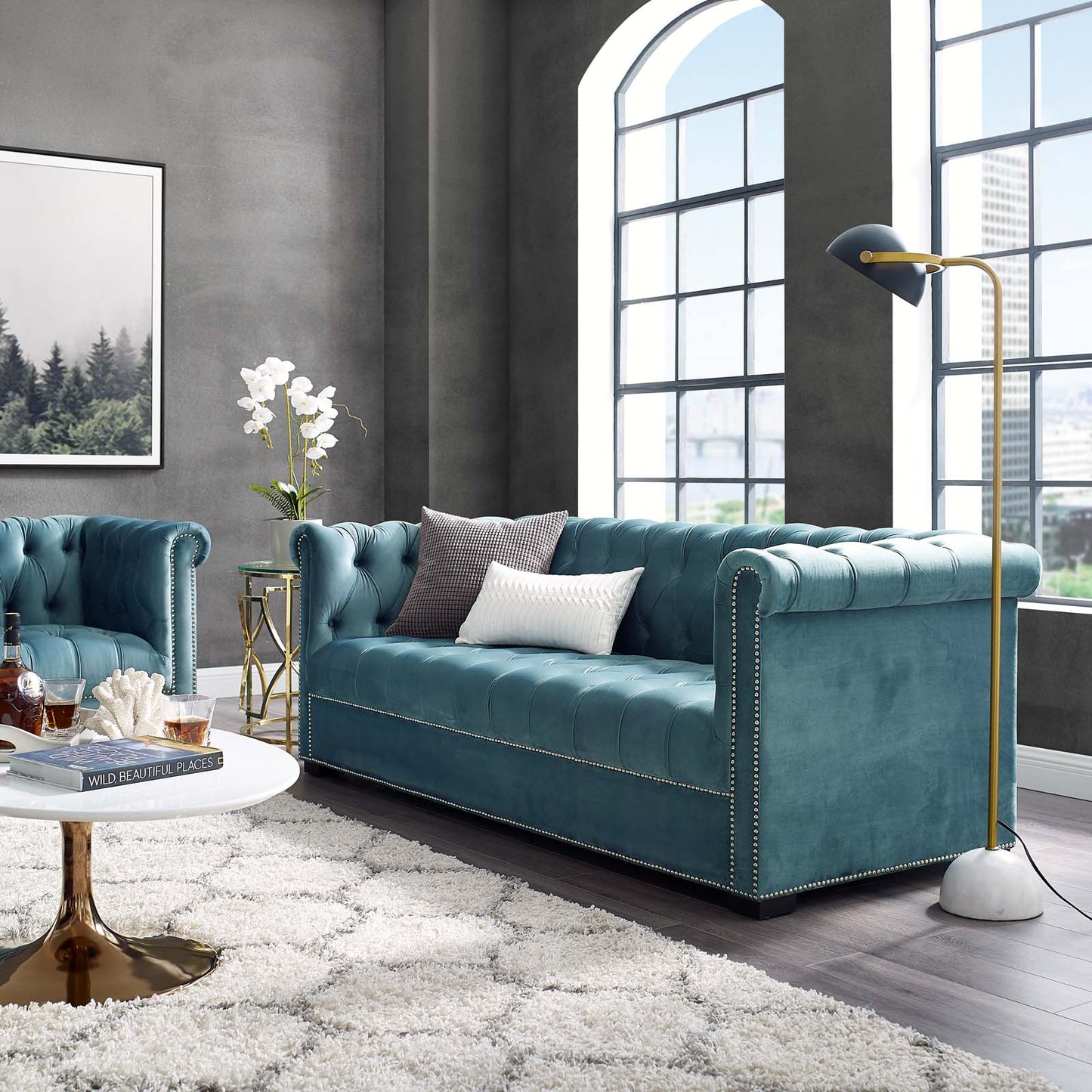 Modway Heritage Upholstered Velvet Sofa | Sofas | 