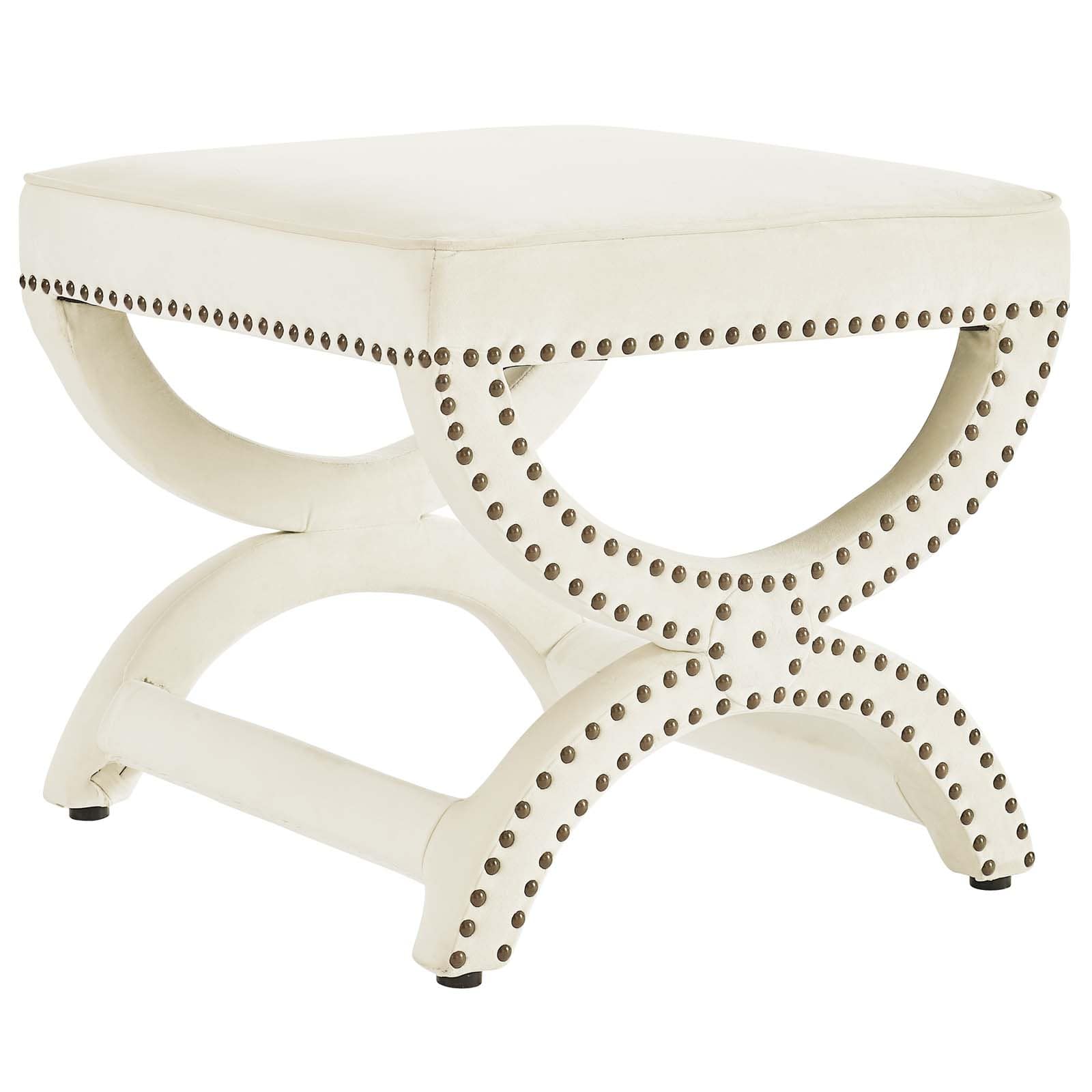 Modway Expound Upholstered Nailhead Trim Velvet Ottoman | Ottomans | 