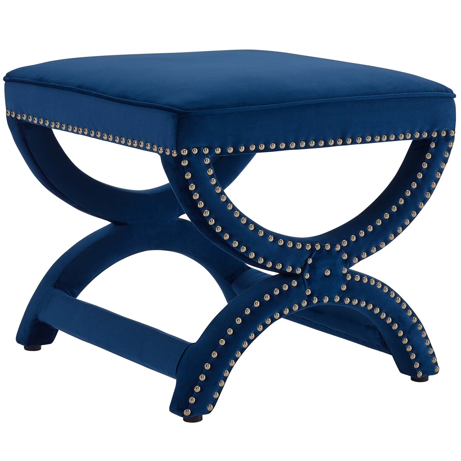 Modway Expound Upholstered Nailhead Trim Velvet Ottoman | Ottomans | 