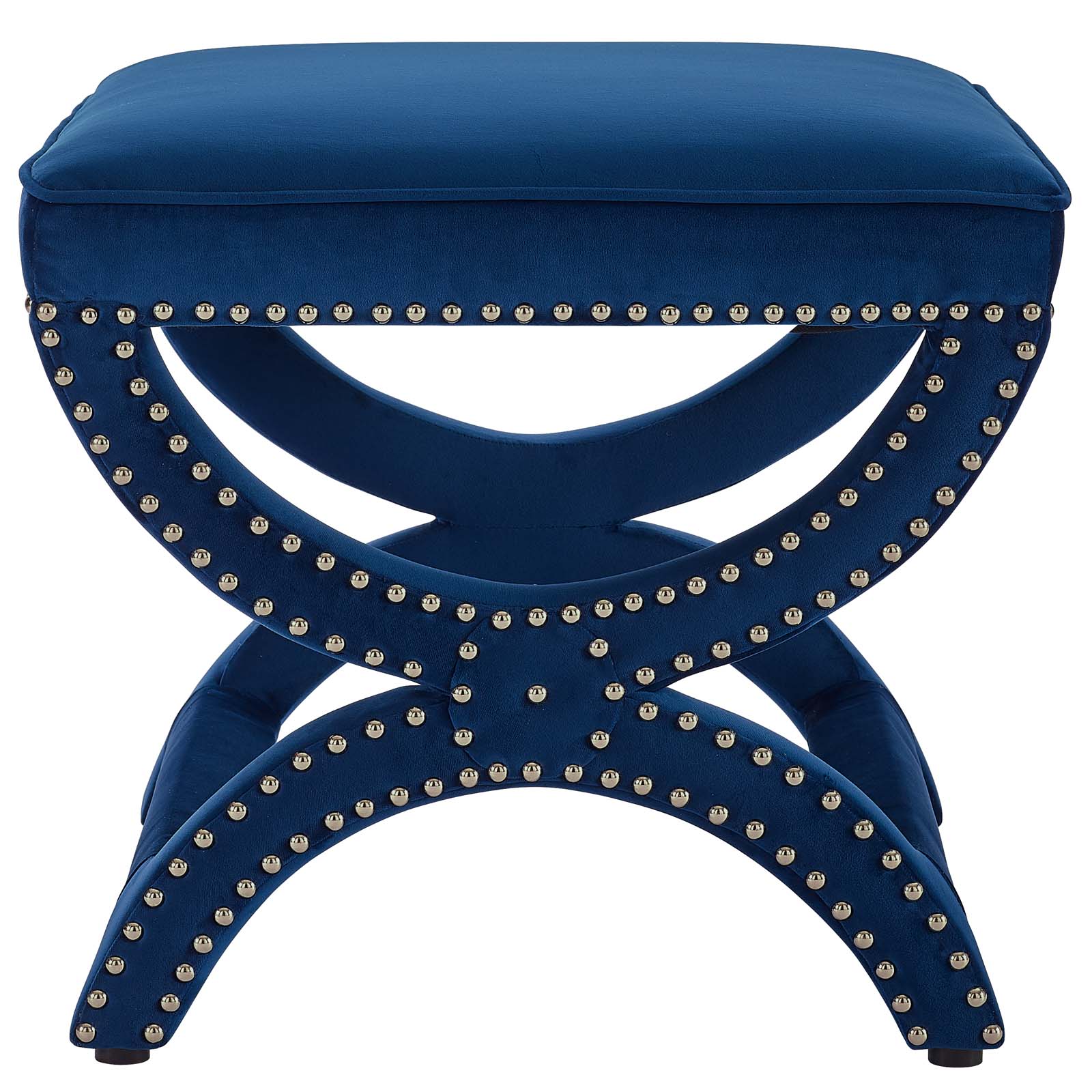 Modway Expound Upholstered Nailhead Trim Velvet Ottoman | Ottomans | 