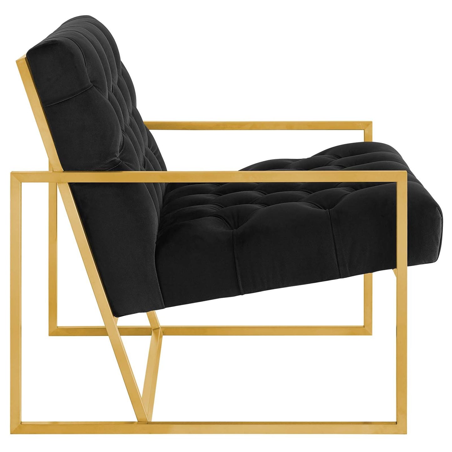 Modway Bequest Gold Stainless Steel Performance Velvet Accent Chair