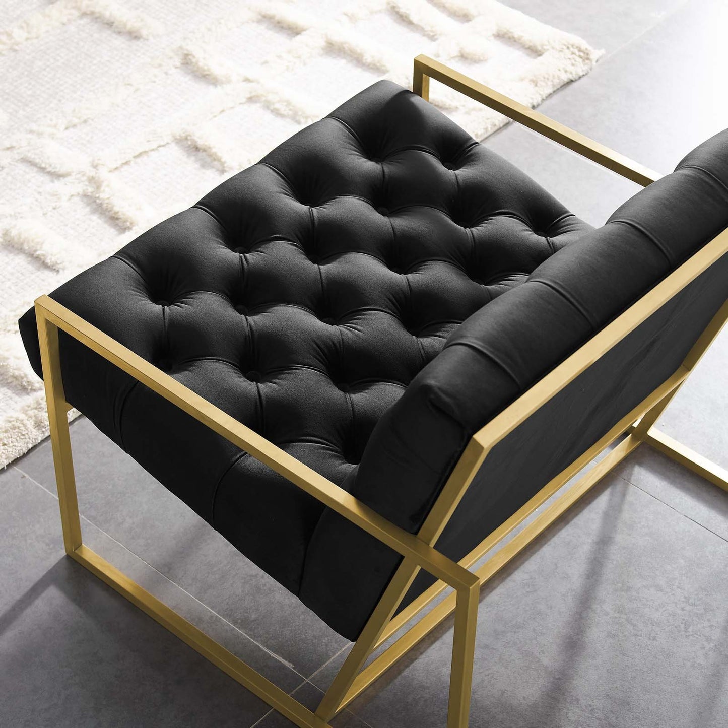 Modway Bequest Gold Stainless Steel Performance Velvet Accent Chair