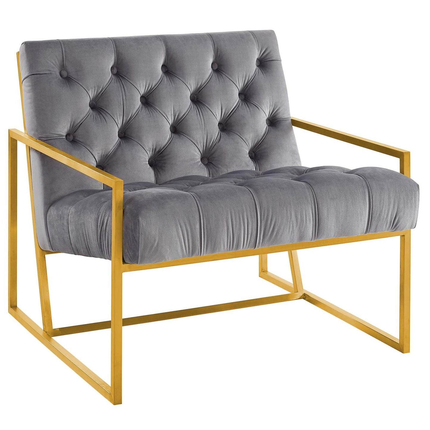 Modway Bequest Gold Stainless Steel Performance Velvet Accent Chair