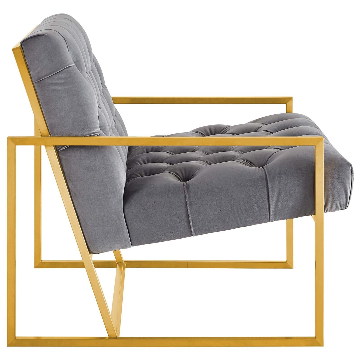 Modway Bequest Gold Stainless Steel Performance Velvet Accent Chair