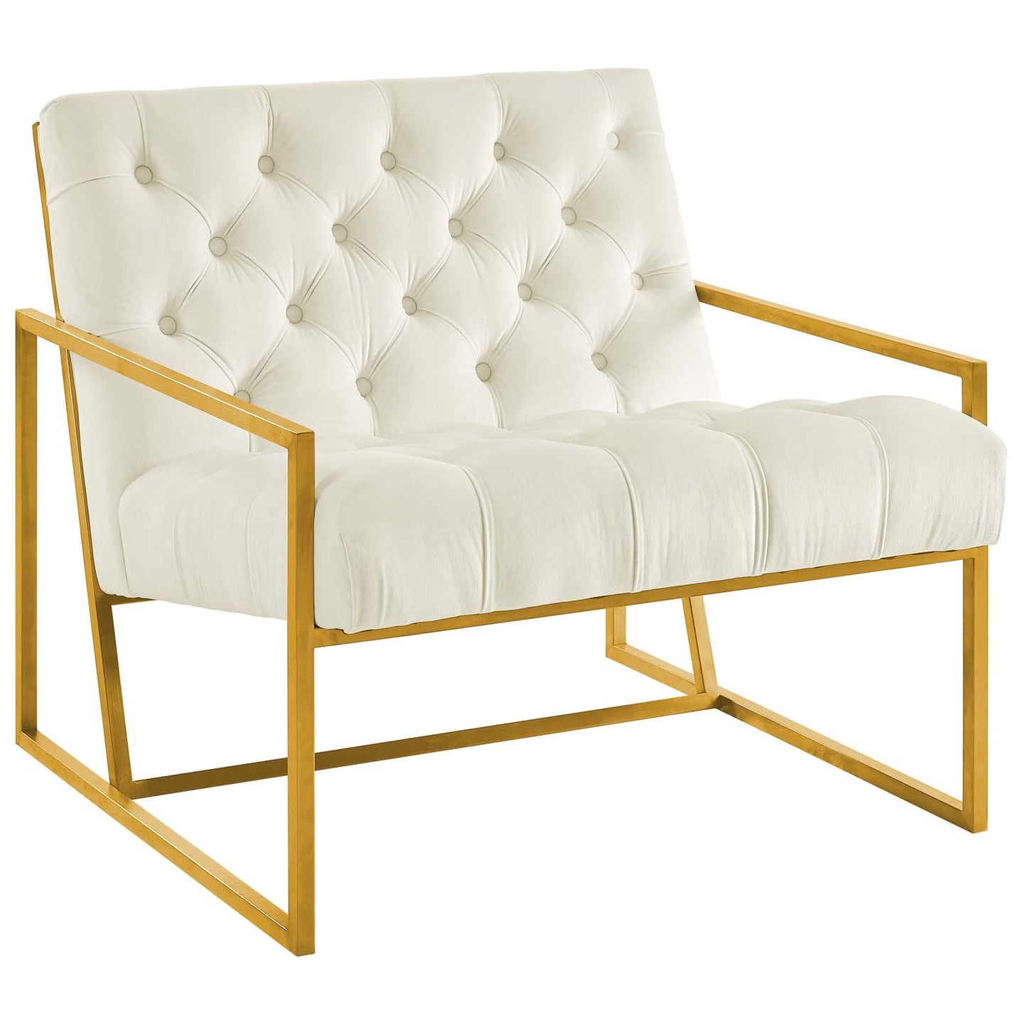 Modway Bequest Gold Stainless Steel Performance Velvet Accent Chair