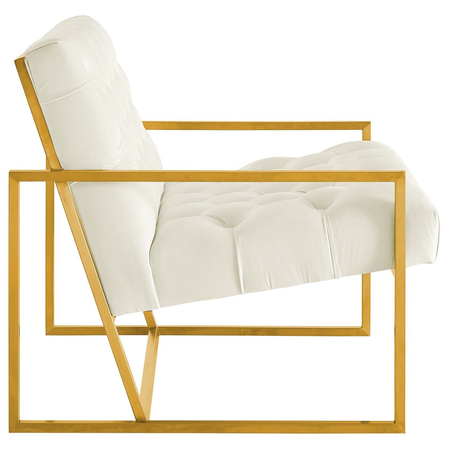 Modway Bequest Gold Stainless Steel Performance Velvet Accent Chair