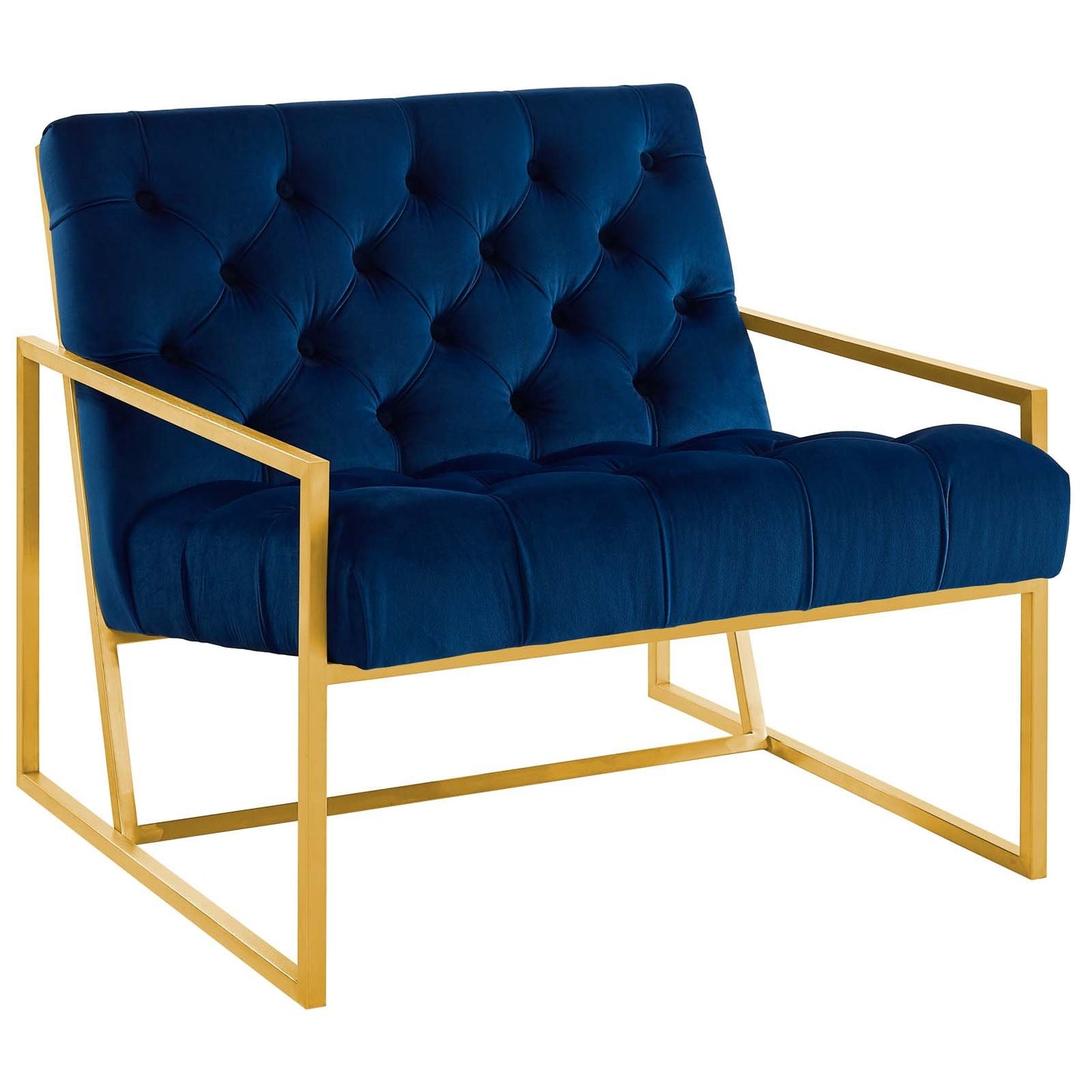 Modway Bequest Gold Stainless Steel Performance Velvet Accent Chair