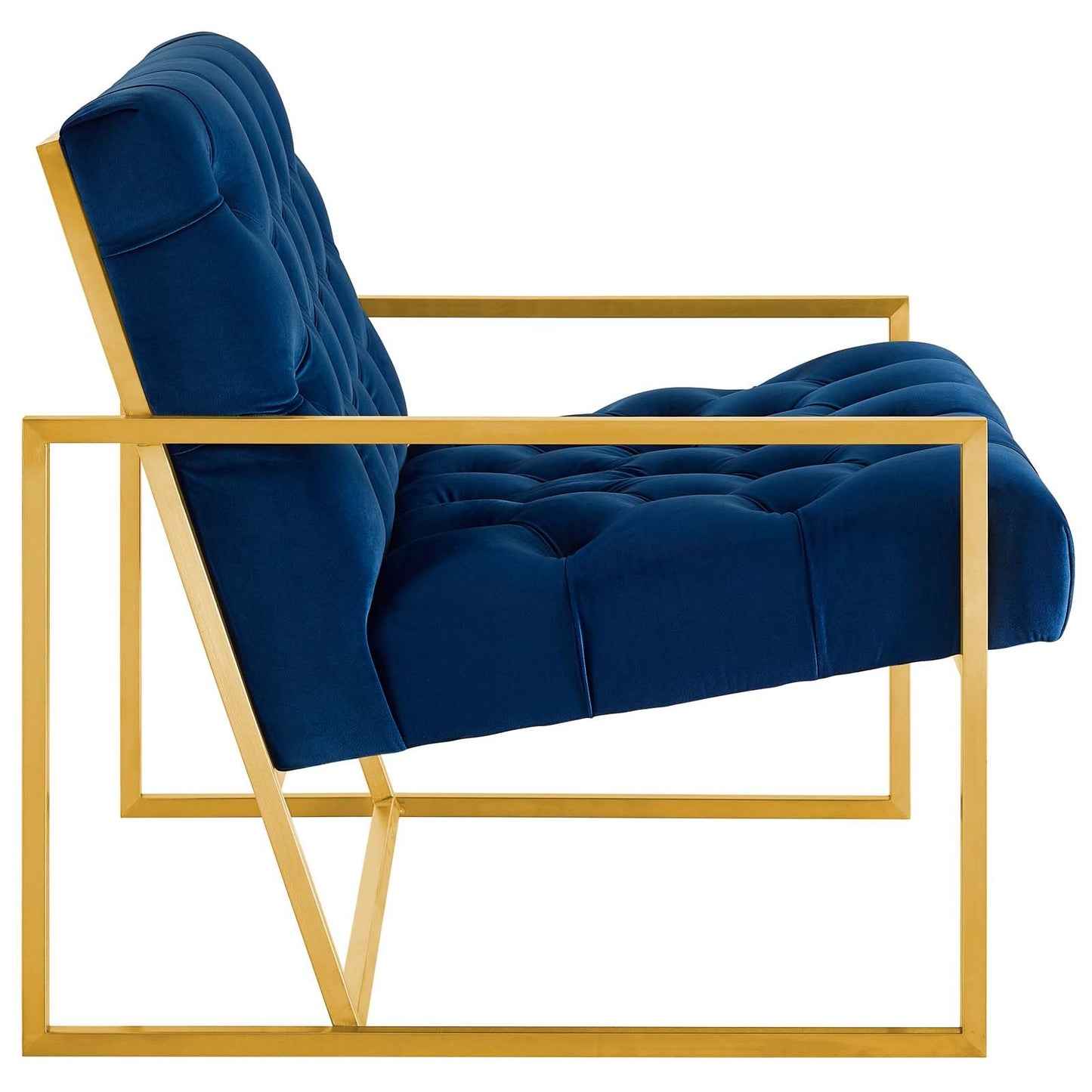 Modway Bequest Gold Stainless Steel Performance Velvet Accent Chair