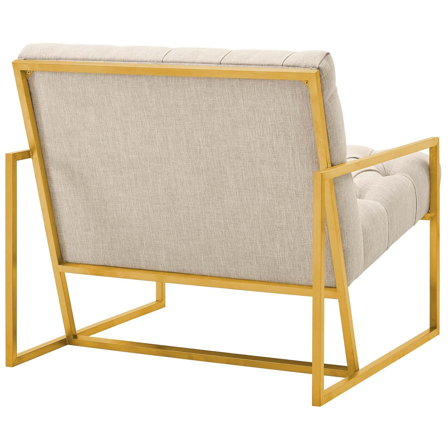 Modway Bequest Gold Stainless Steel Upholstered Fabric Accent Chair