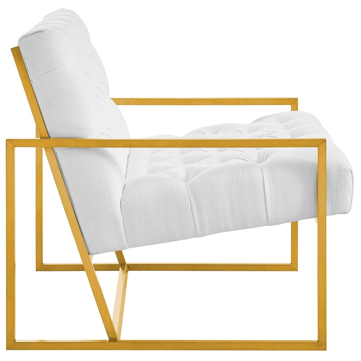 Modway Bequest Gold Stainless Steel Upholstered Fabric Accent Chair