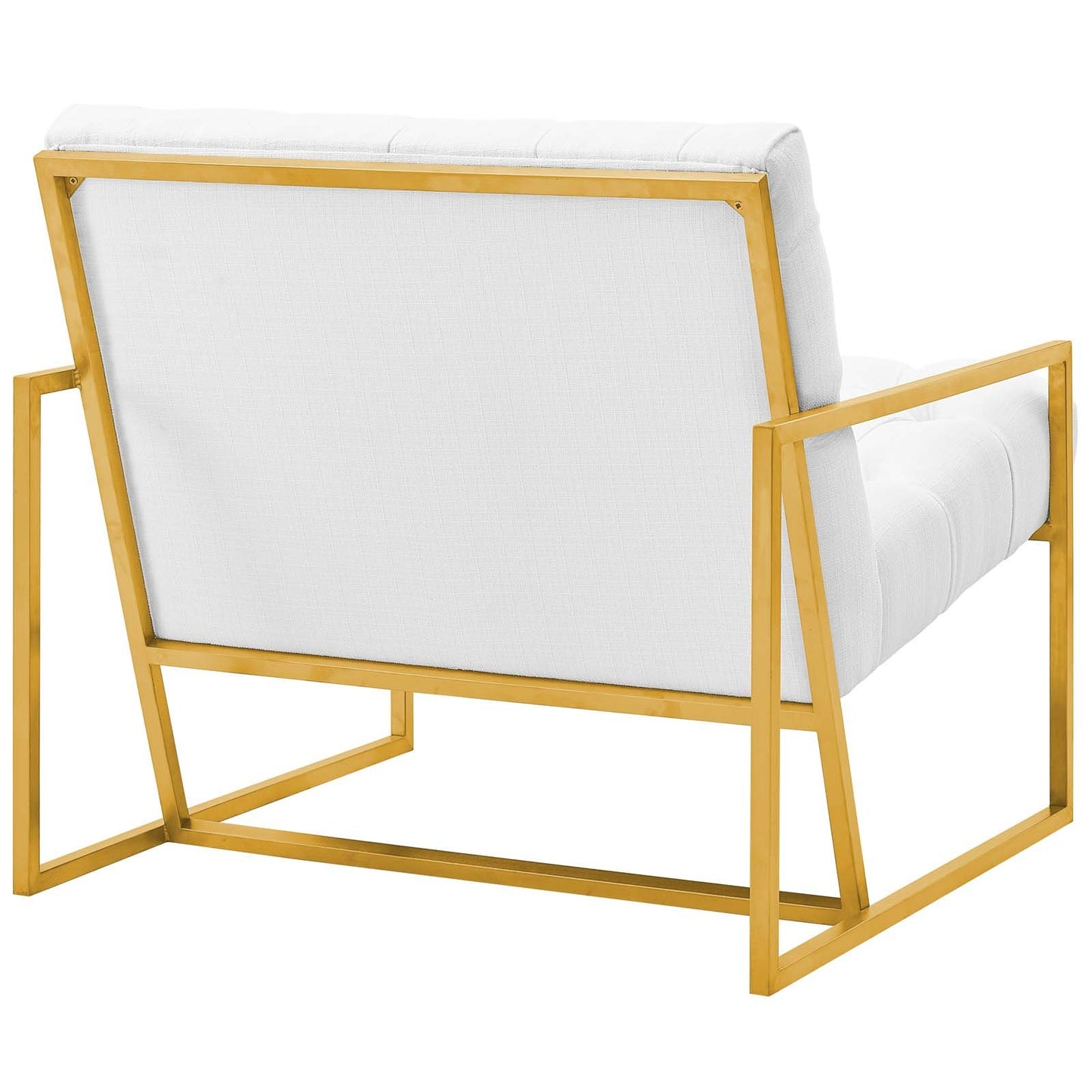 Modway Bequest Gold Stainless Steel Upholstered Fabric Accent Chair