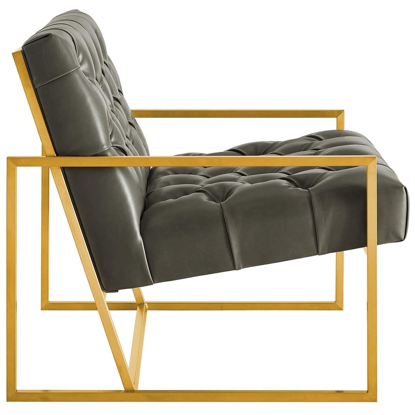 Modway Bequest Gold Stainless Steel Upholstered Fabric Accent Chair