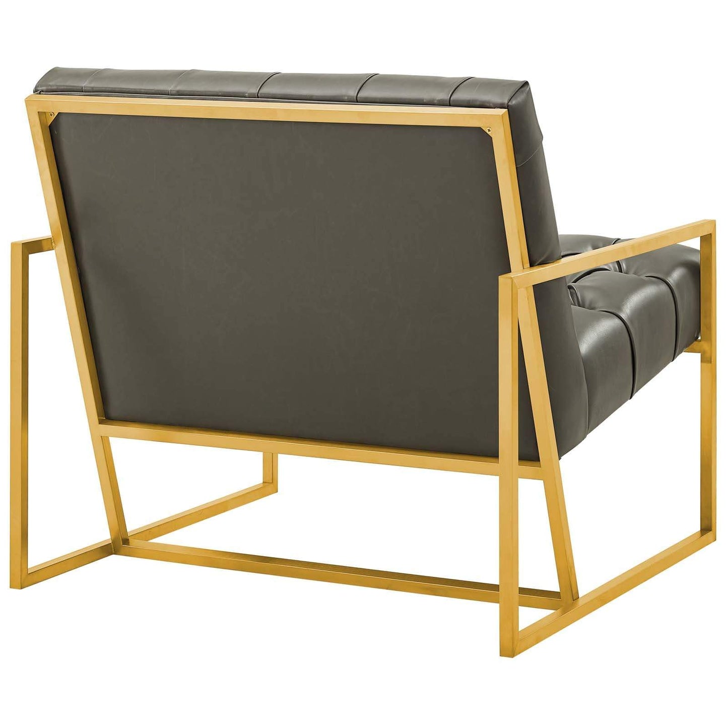 Modway Bequest Gold Stainless Steel Upholstered Fabric Accent Chair