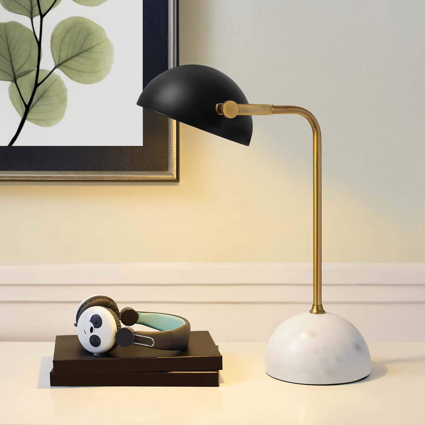 Modway Convey Bronze and White Marble Table Lamp