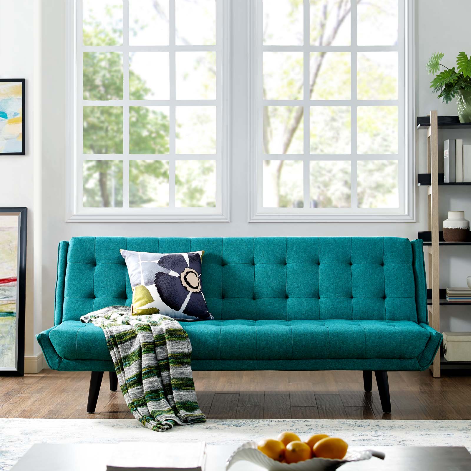 Modway Glance Tufted Convertible Fabric Sofa Bed | Sofas | 