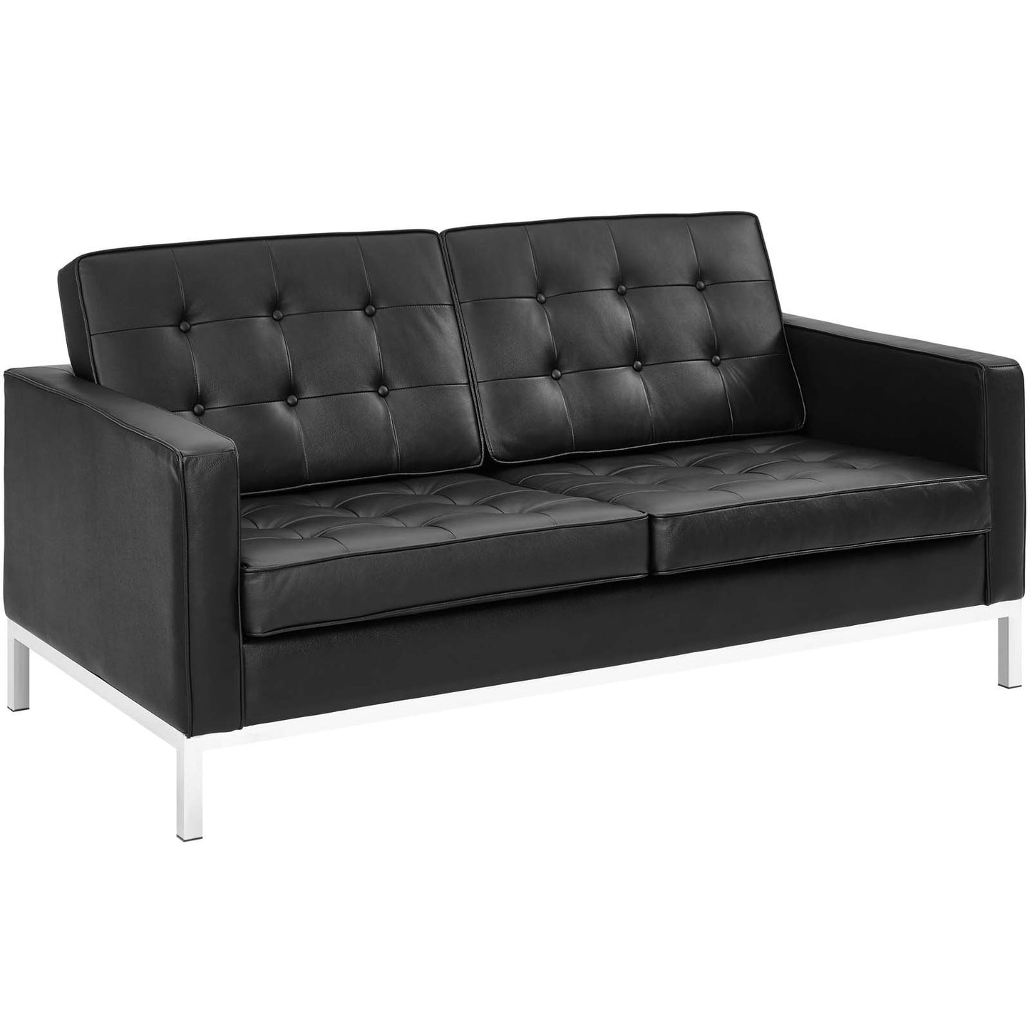Modway Loft 2 Piece Leather Loveseat and Armchair Set