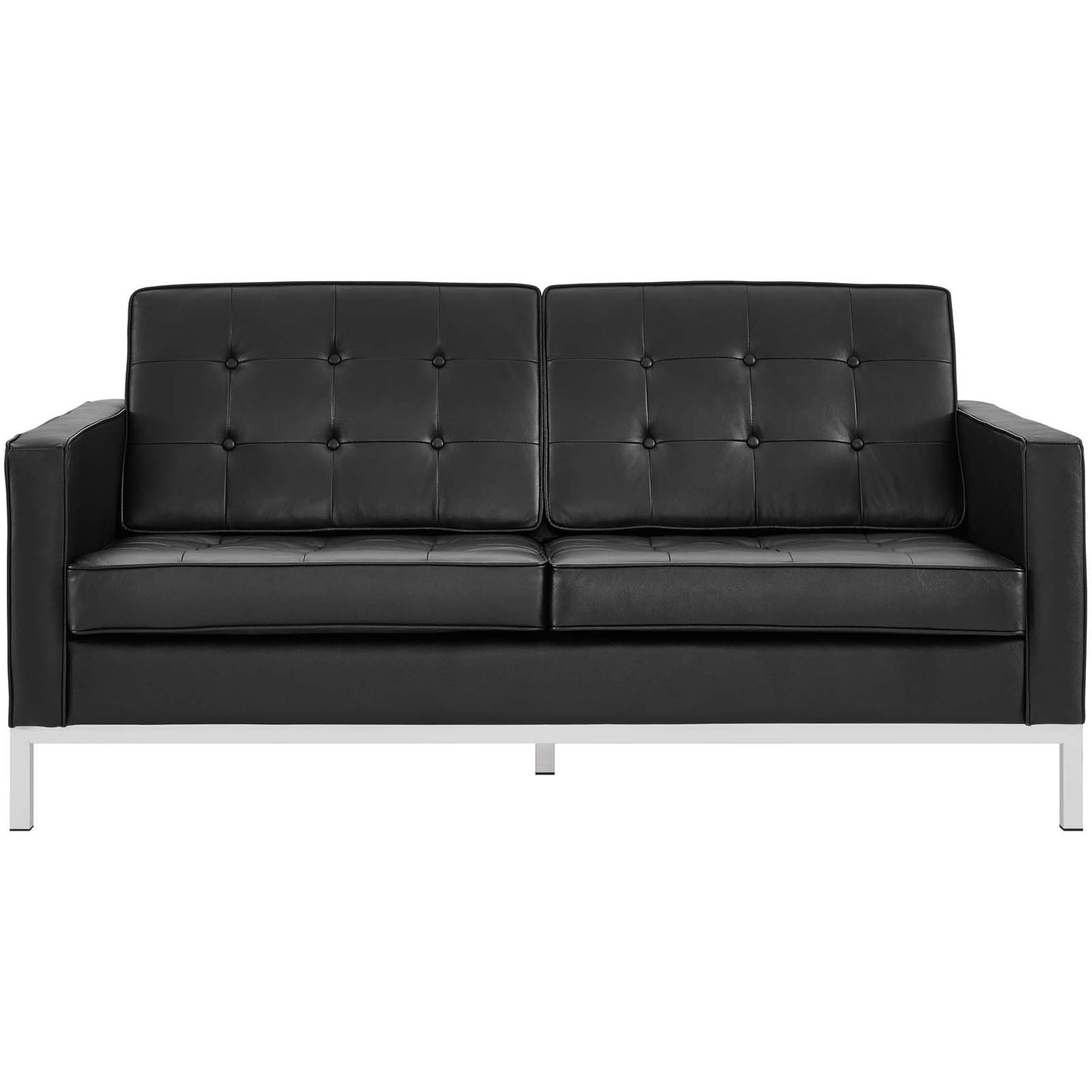 Modway Loft 3 Piece Leather Sofa Loveseat and Armchair Set