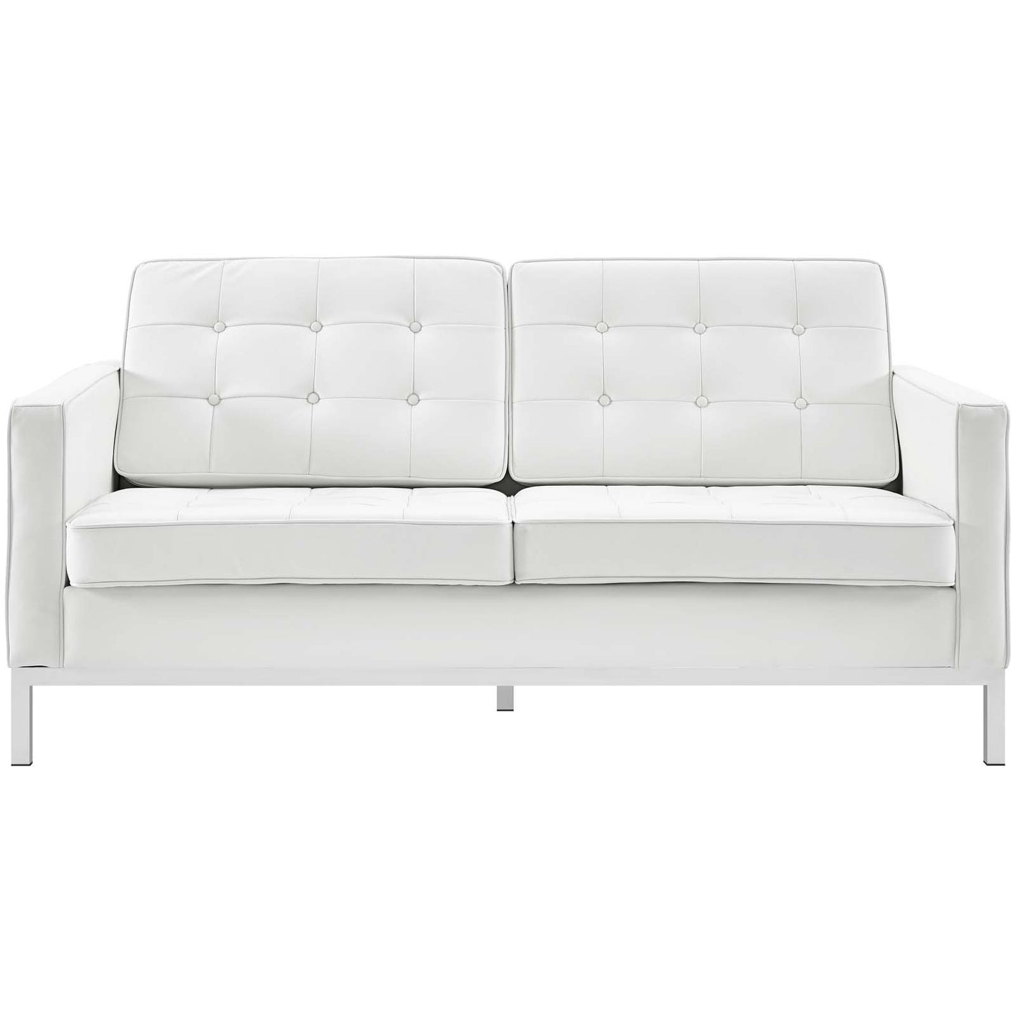 Modway Loft 3 Piece Leather Sofa Loveseat and Armchair Set