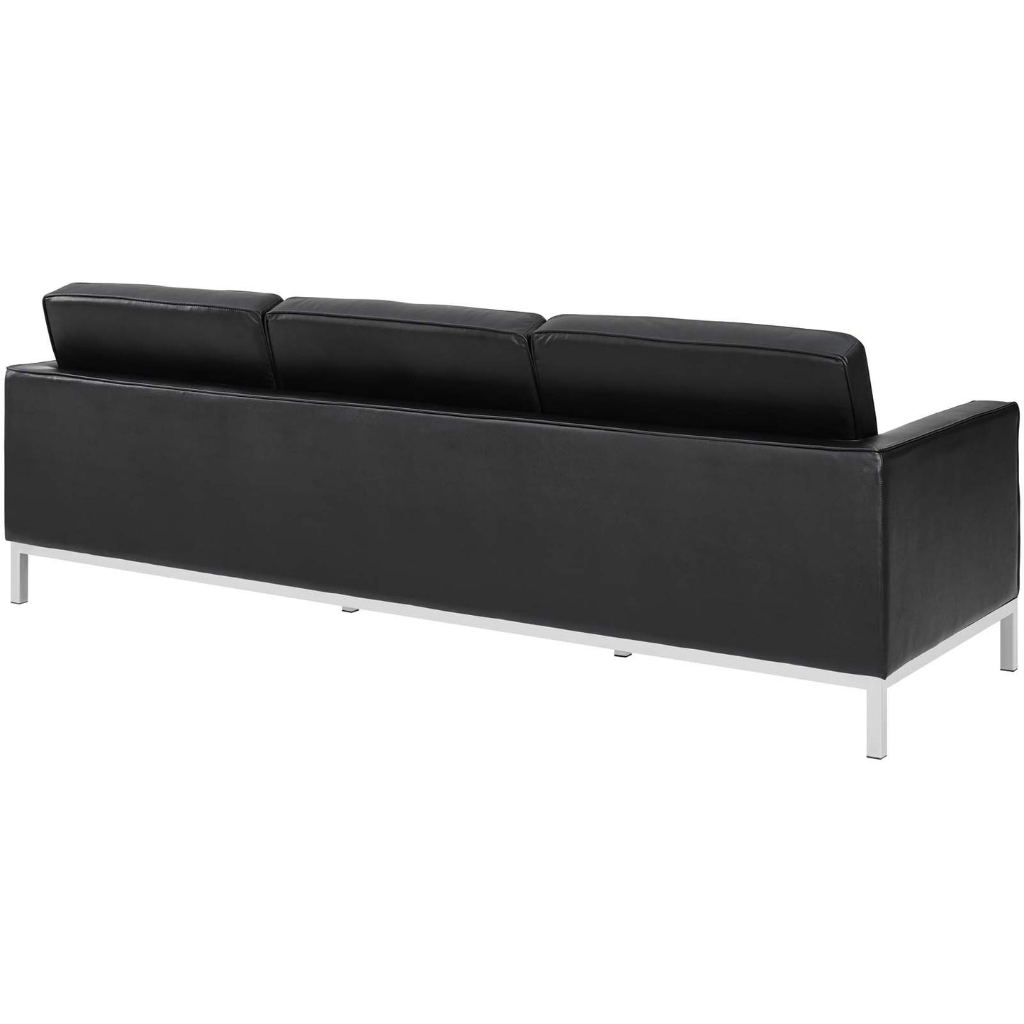 Modway Loft 3 Piece Leather Sofa and Armchair Set