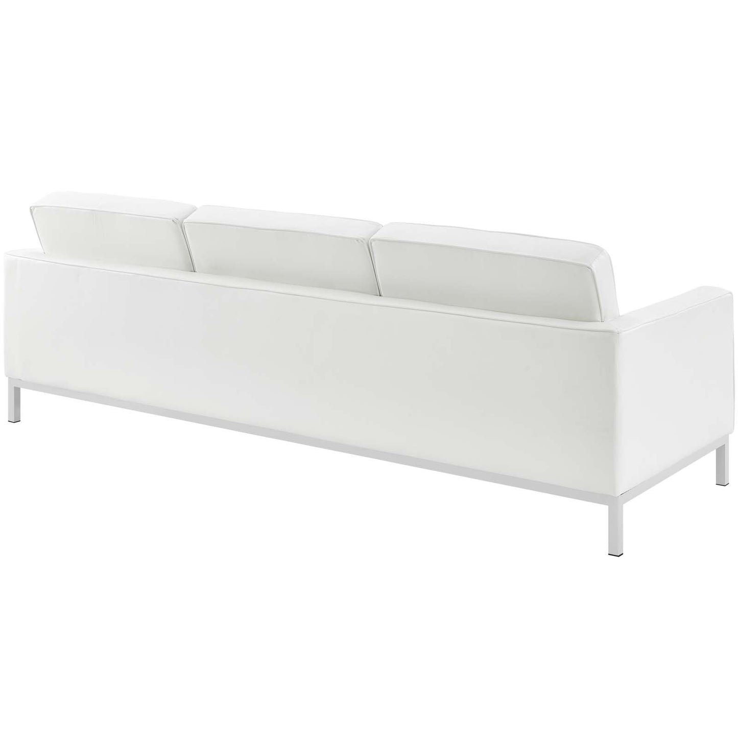 Modway Loft 3 Piece Leather Sofa and Armchair Set