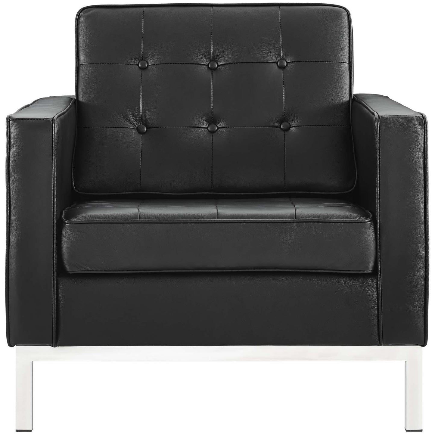 Modway Loft 2 Piece Leather Armchair Set