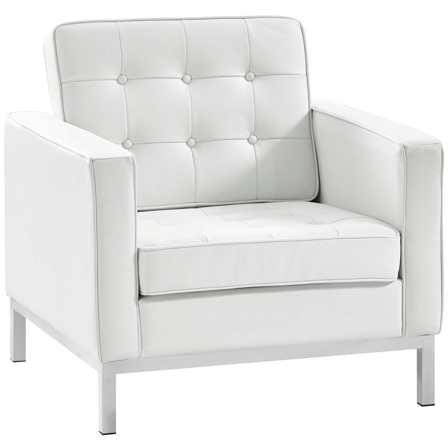Modway Loft 2 Piece Leather Armchair Set