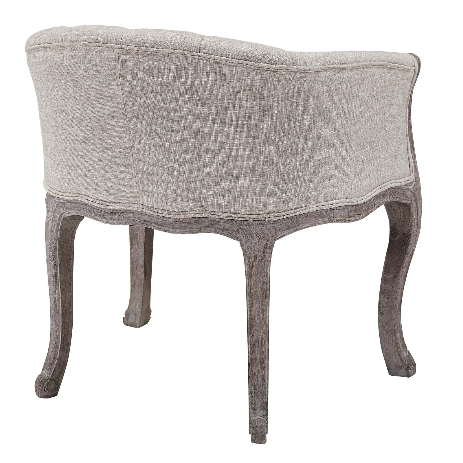 Modway Crown Vintage French Upholstered Fabric Dining Armchair Set of 2 | Dining Chairs | 
