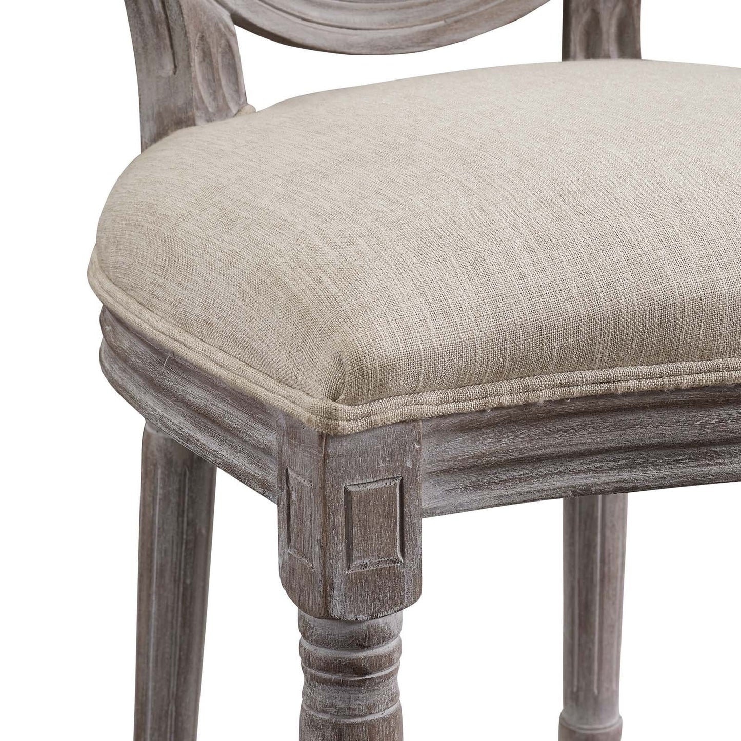 Modway Arise Vintage French Upholstered Fabric Dining Side Chair Set of 2