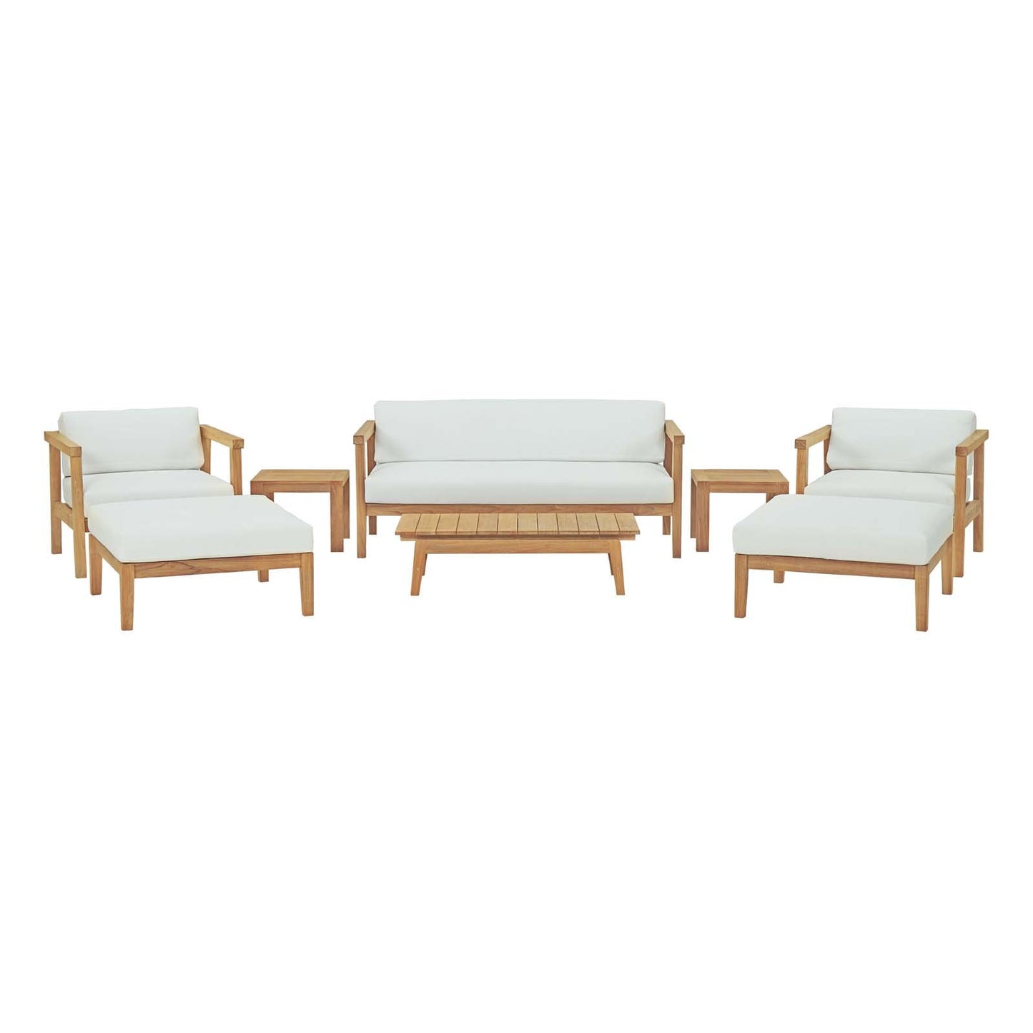 Modway Bayport 8 Piece Outdoor Patio Teak Set