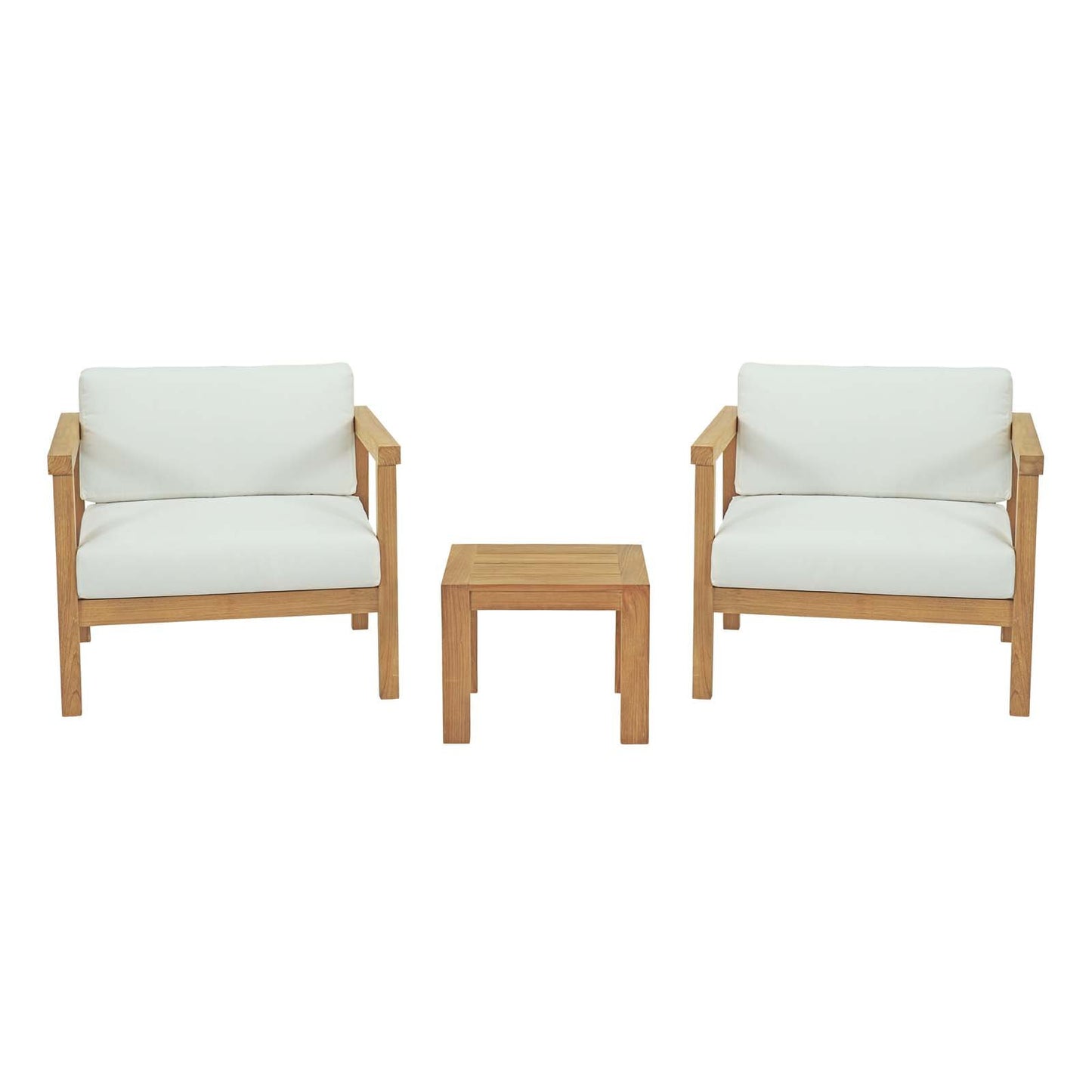 Modway Bayport 3 Piece Outdoor Patio Teak Set