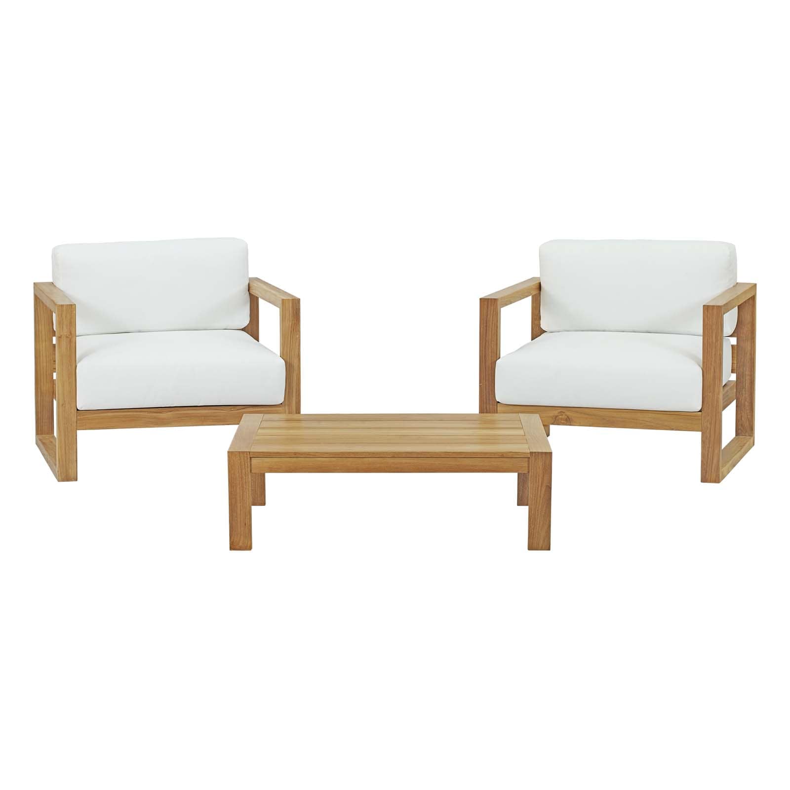 Modway Upland 3 Piece Outdoor Patio Teak Set-EEI-3114 | Outdoor Sofas, Loveseats & Sectionals | Modishstore-2