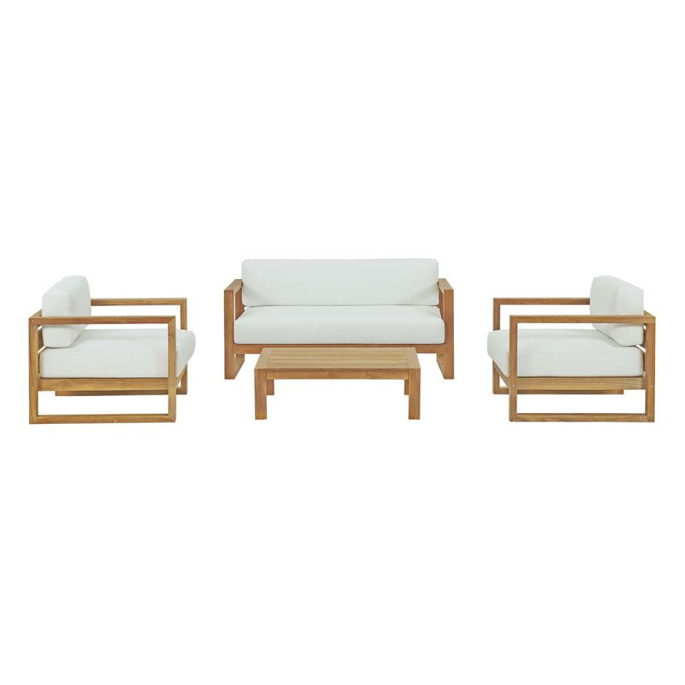 Modway Upland 4 Piece Outdoor Patio Teak Set | Outdoor Sofas, Loveseats & Sectionals | Modishstore-2