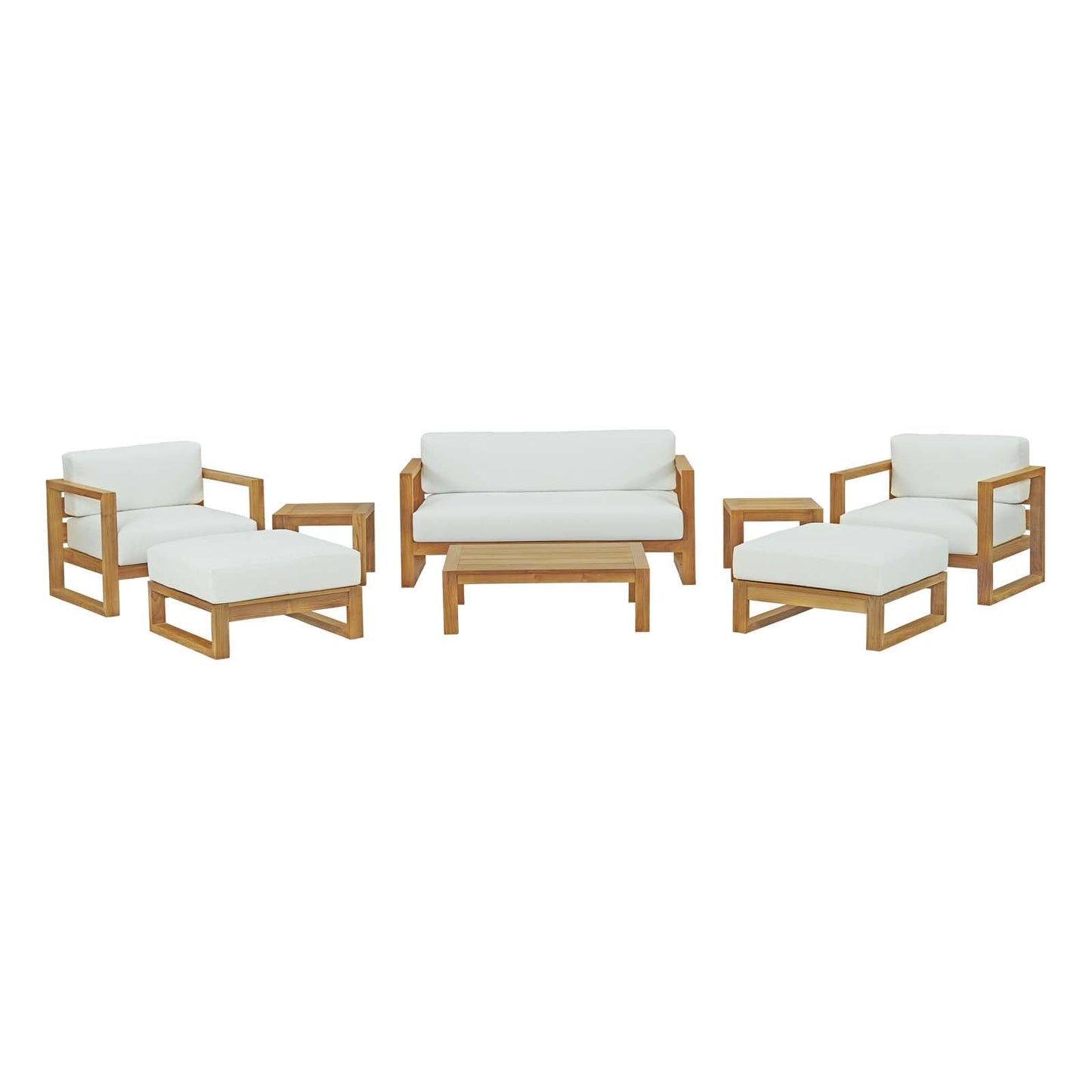 Modway Upland 8 Piece Outdoor Patio Teak Set | Outdoor Sofas, Loveseats & Sectionals | Modishstore-2