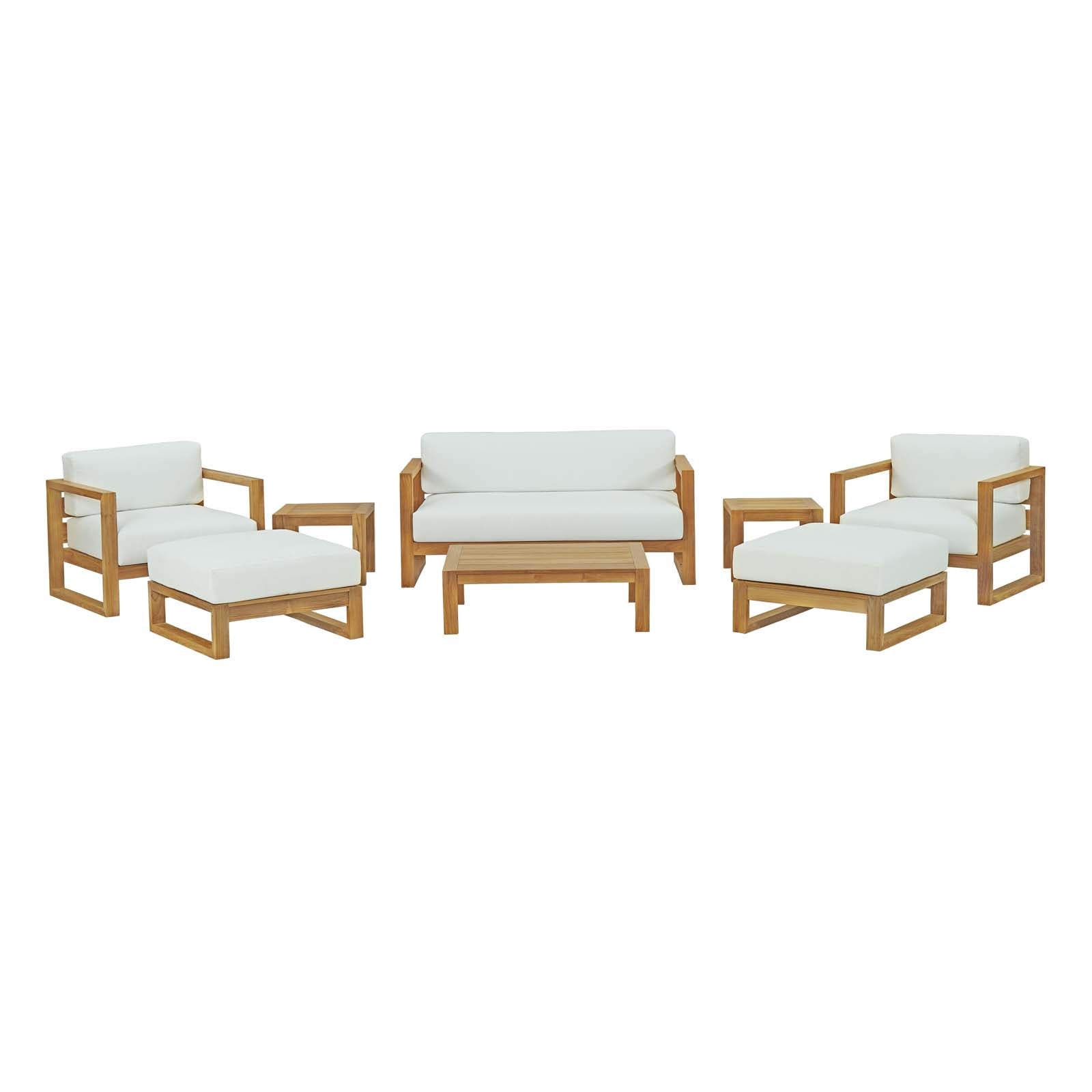 Modway Upland 8 Piece Outdoor Patio Teak Set | Outdoor Sofas, Loveseats & Sectionals | Modishstore-2
