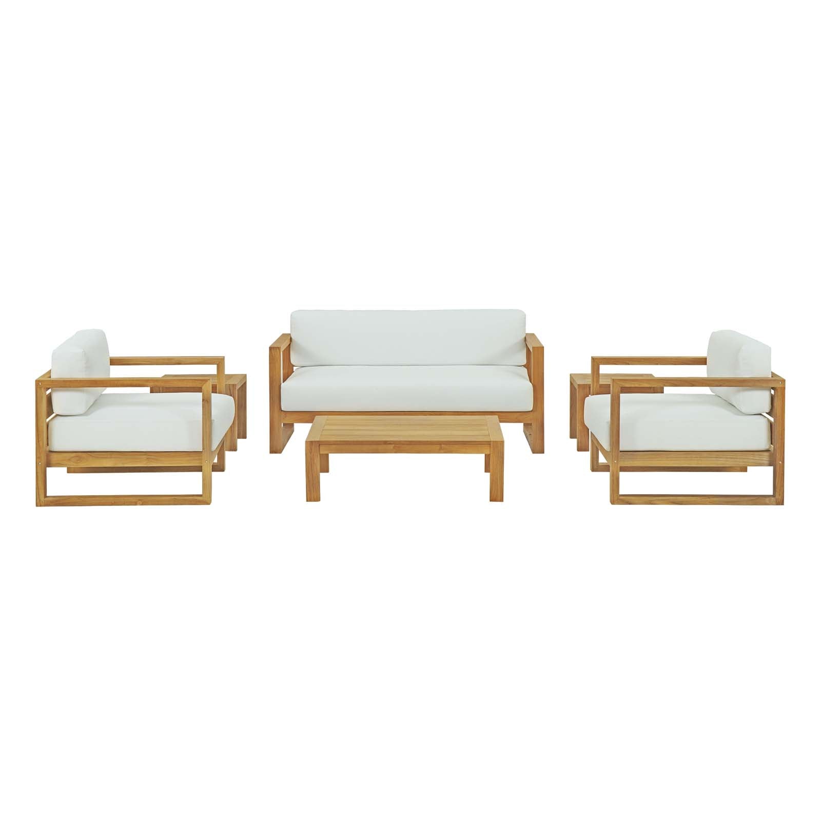 Modway Upland 6 Piece Outdoor Patio Teak Set | Outdoor Sofas, Loveseats & Sectionals | Modishstore
