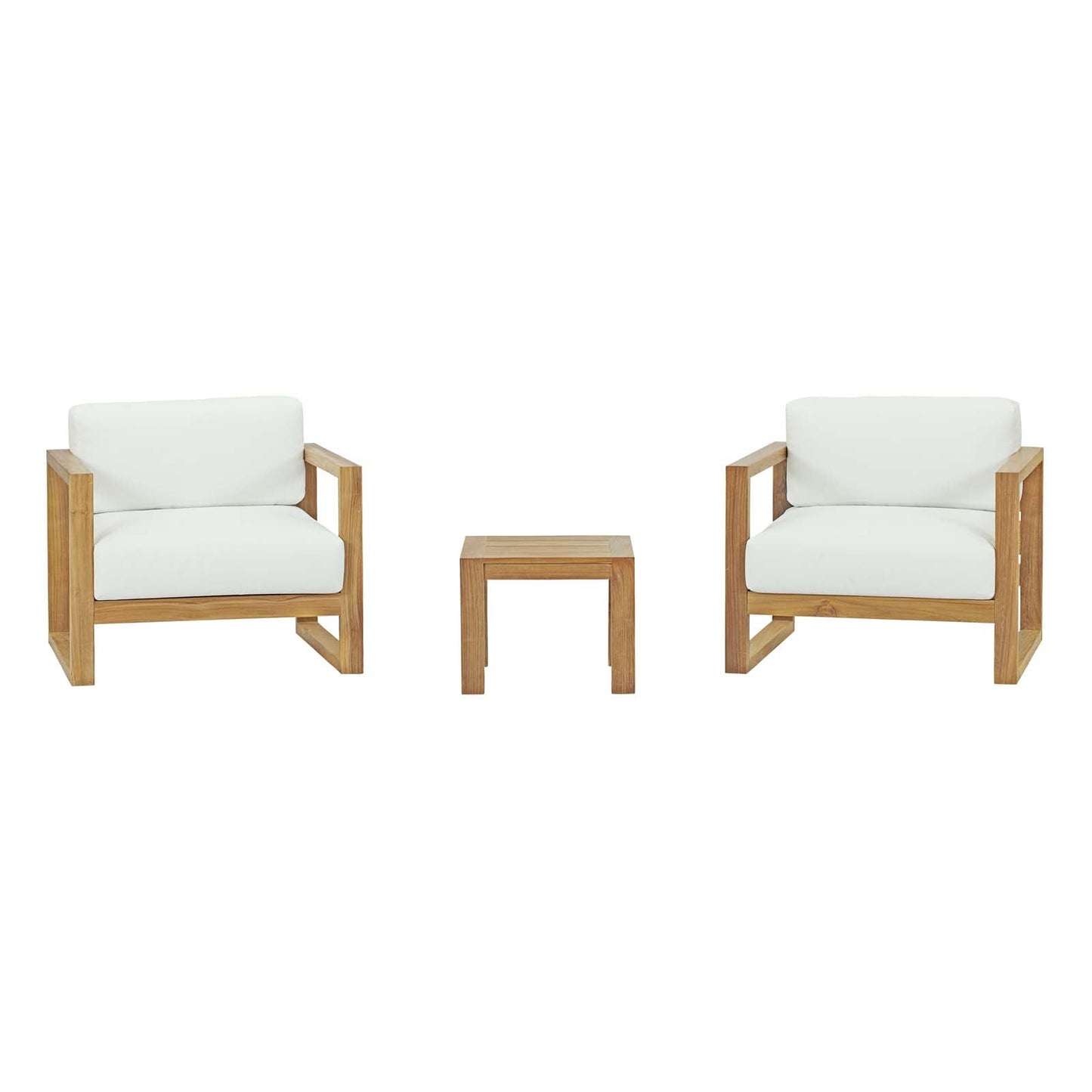Modway Upland 3 Piece Outdoor Patio Teak Set | Outdoor Sofas, Loveseats & Sectionals | Modishstore-2