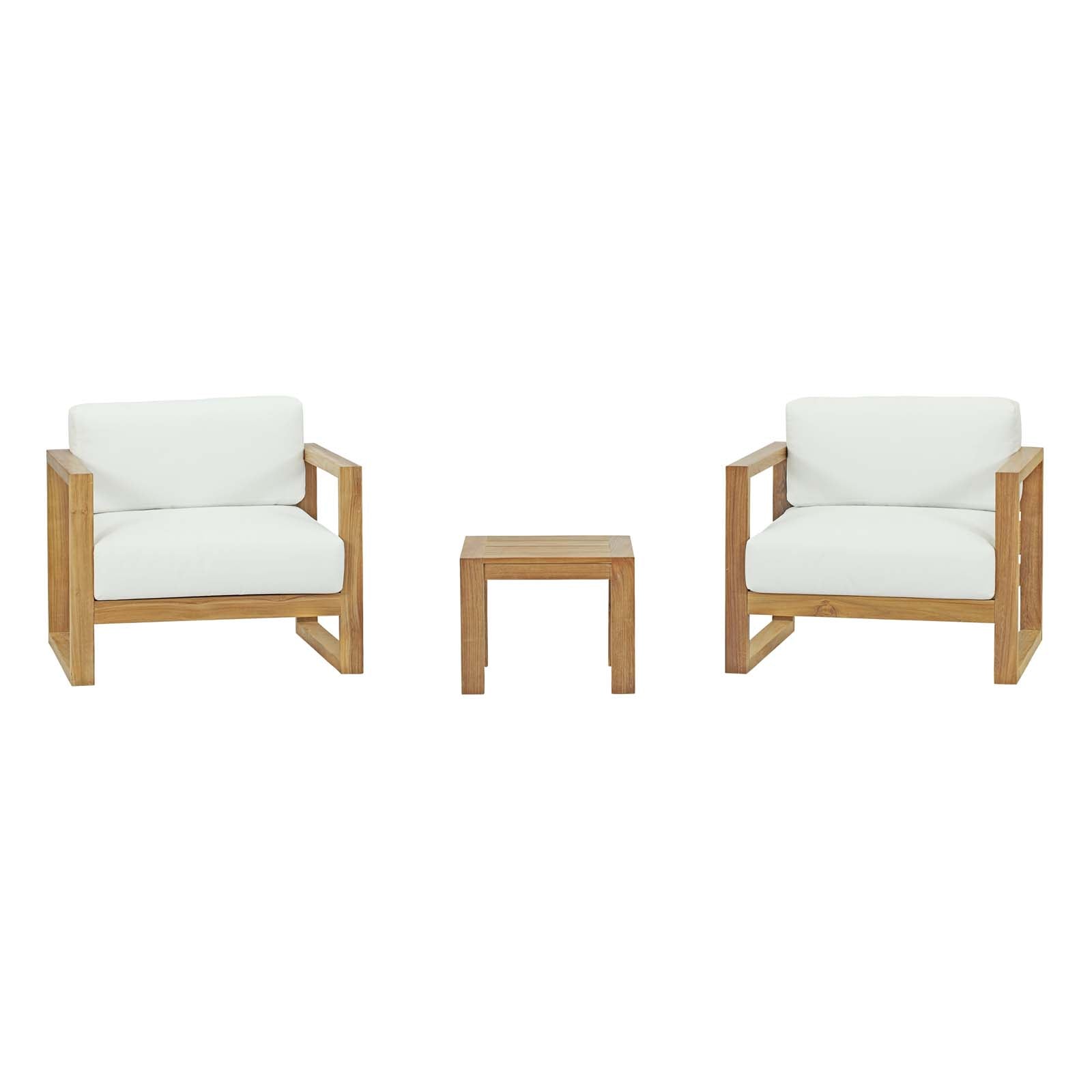Modway Upland 3 Piece Outdoor Patio Teak Set | Outdoor Sofas, Loveseats & Sectionals | Modishstore-2