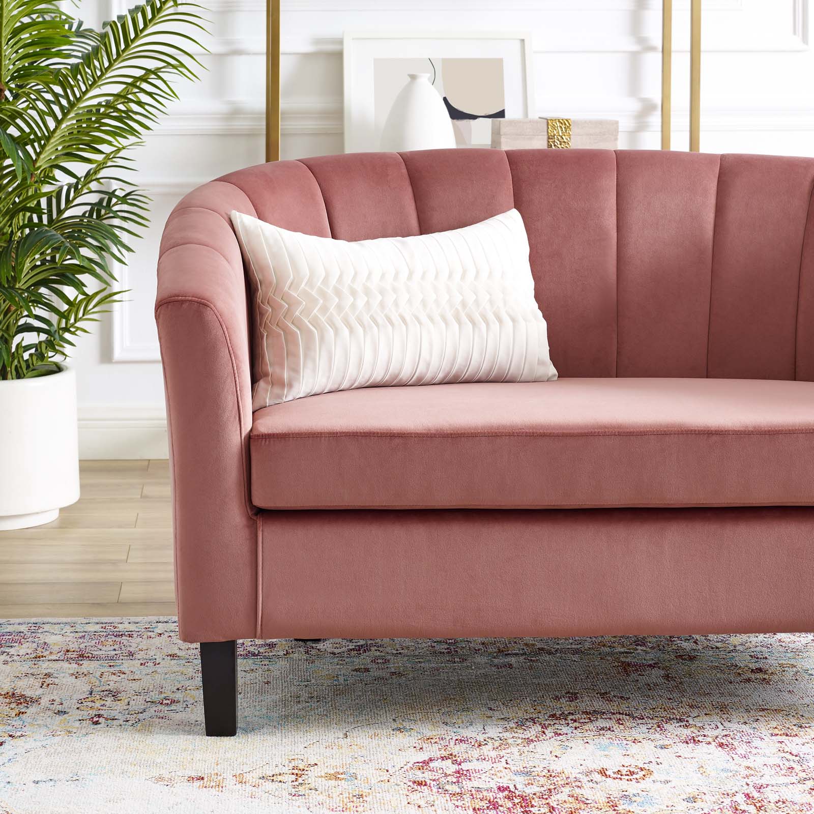 Modway Prospect Channel Tufted Upholstered Velvet Loveseat | Loveseats | Modishstore-6