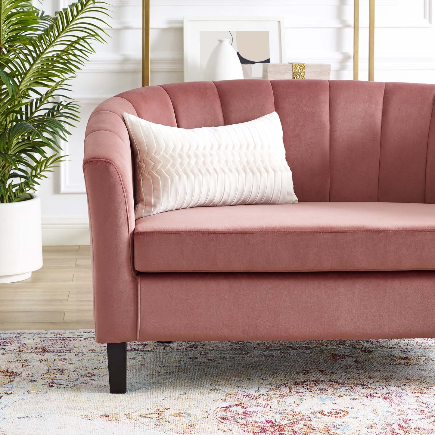 Modway Prospect Channel Tufted Upholstered Velvet Loveseat | Loveseats | Modishstore-2