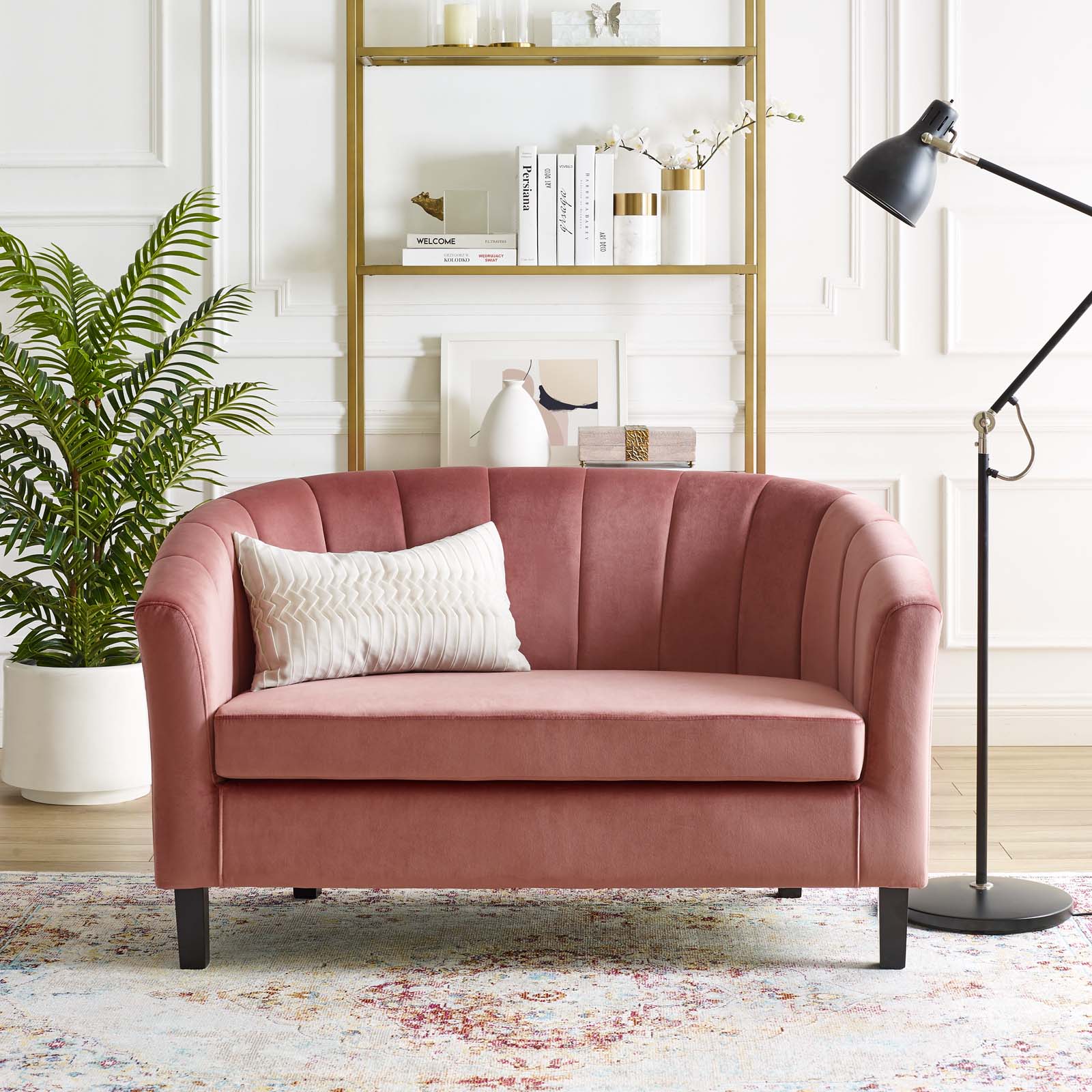 Modway Prospect Channel Tufted Upholstered Velvet Loveseat | Loveseats | Modishstore