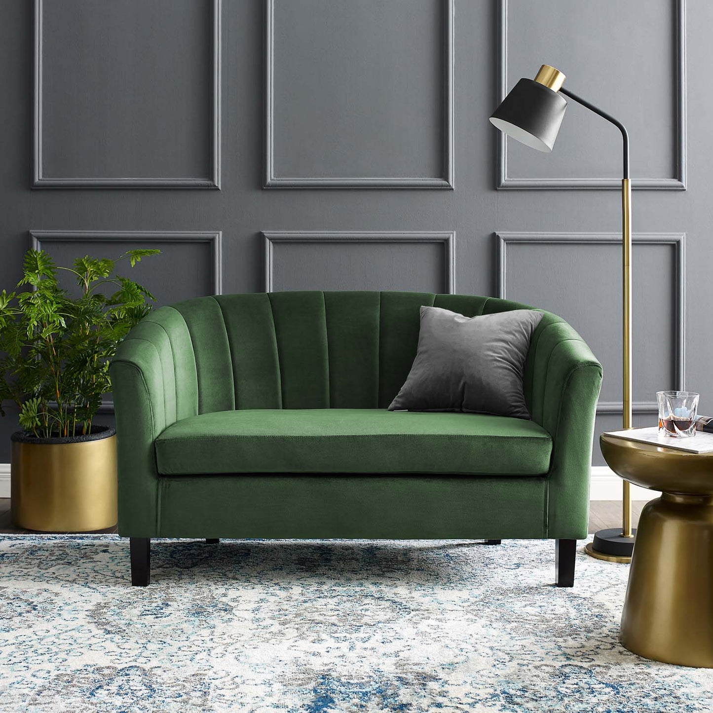 Modway Prospect Channel Tufted Upholstered Velvet Loveseat | Loveseats | Modishstore-7