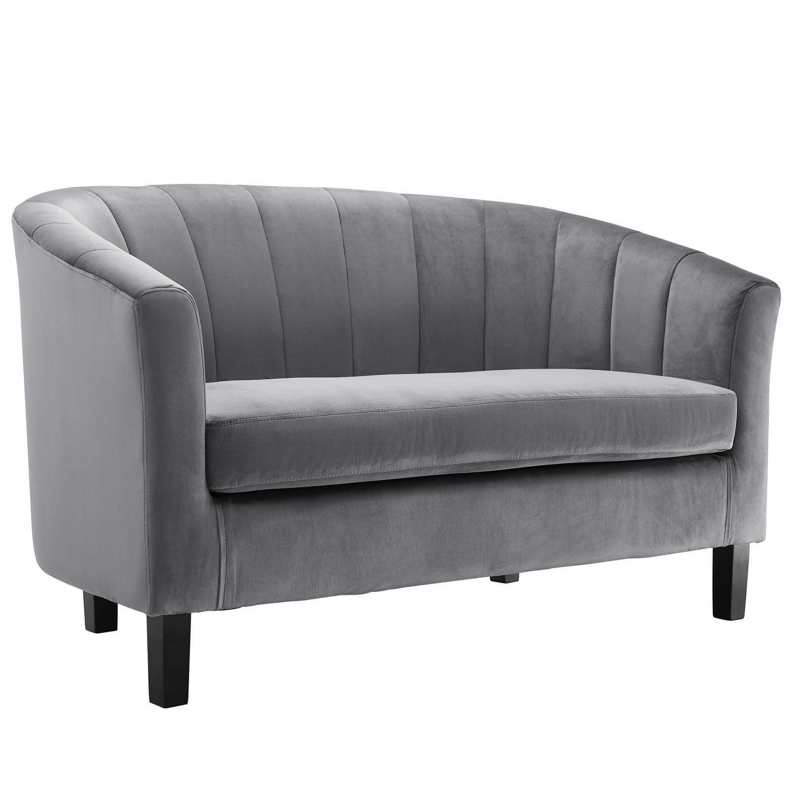Modway Prospect Channel Tufted Upholstered Velvet Loveseat | Loveseats | Modishstore-14