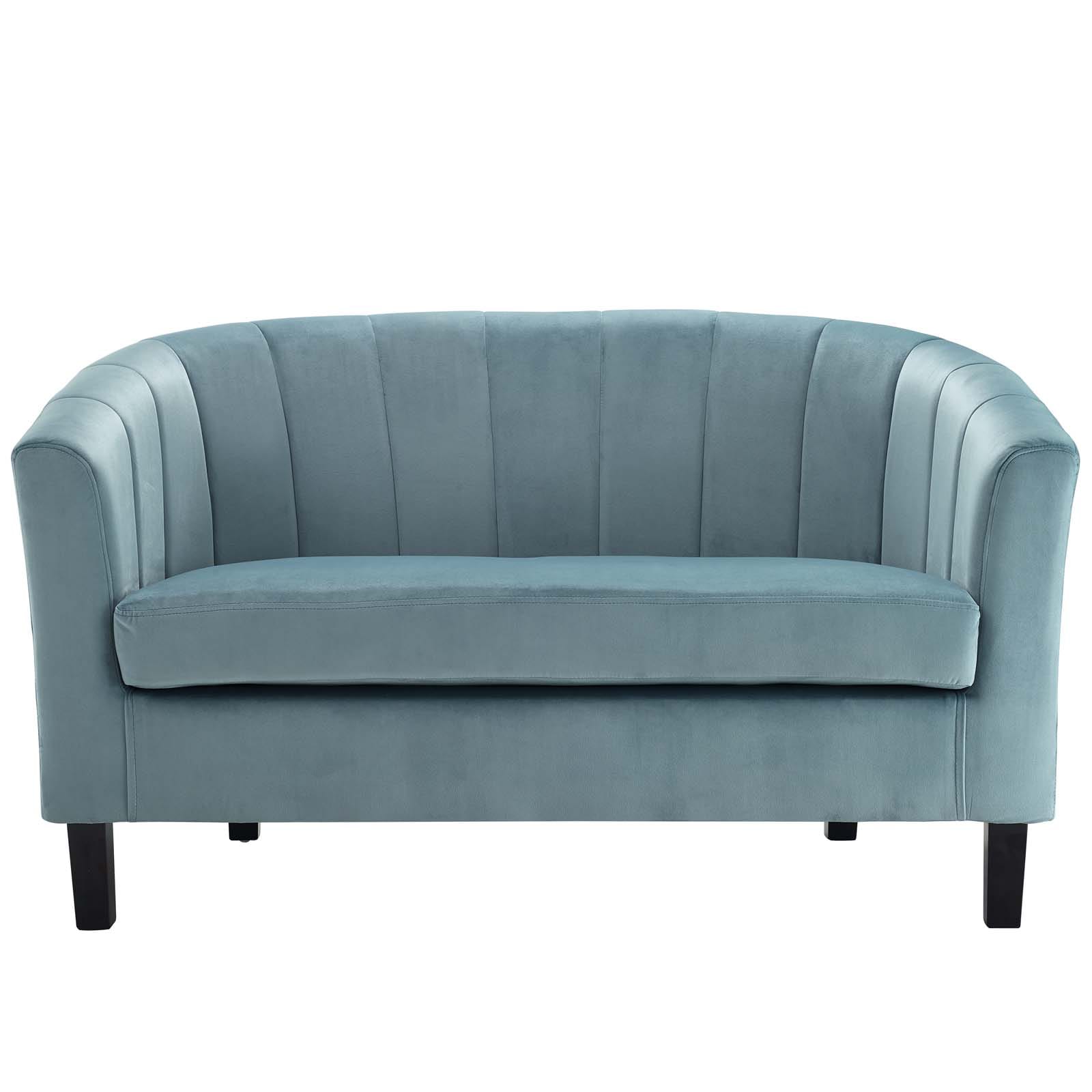 Modway Prospect Channel Tufted Upholstered Velvet Loveseat | Loveseats | Modishstore-25