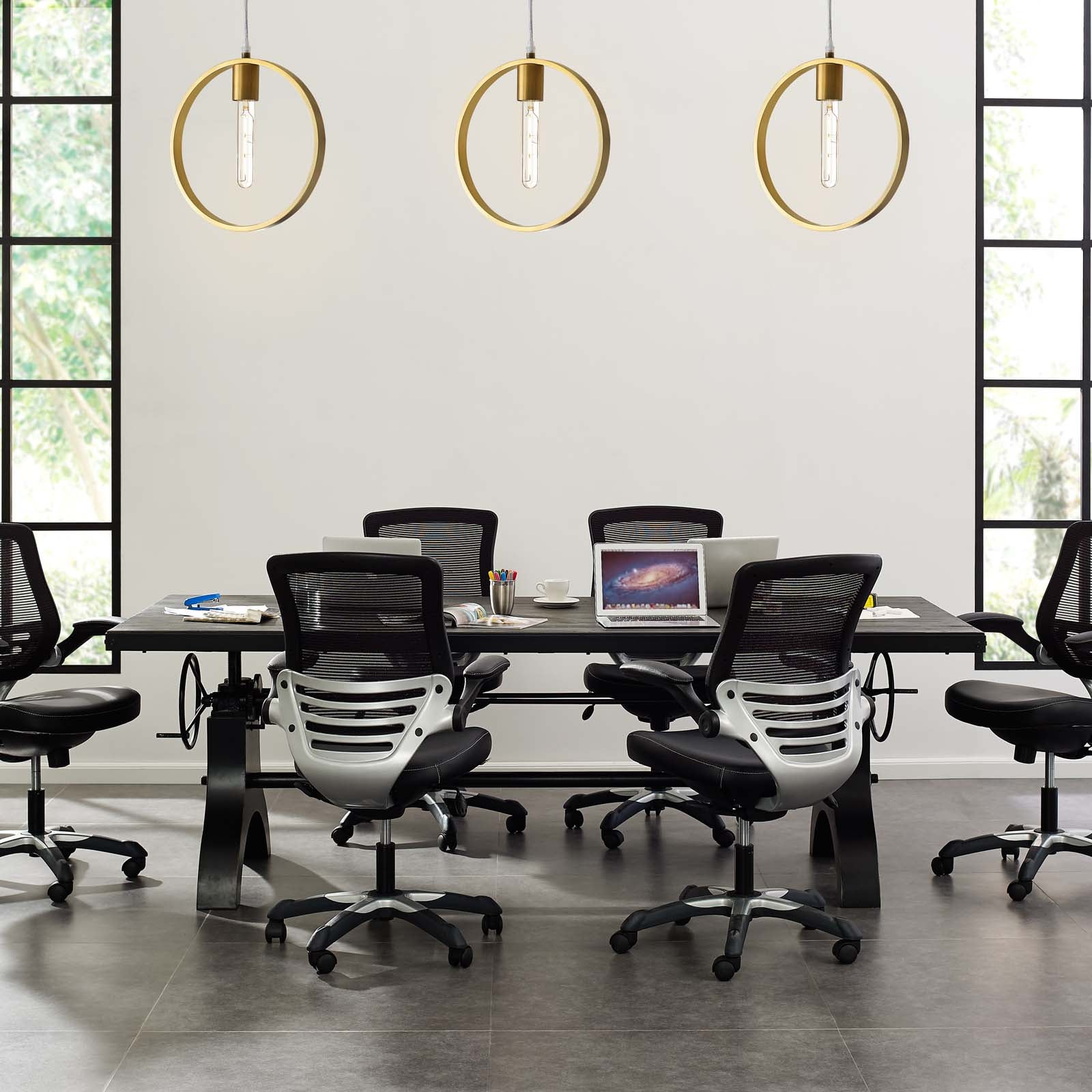 Modway Genuine 96" Crank Height Adjustable Rectangle Dining and Conference Table | Dining Tables