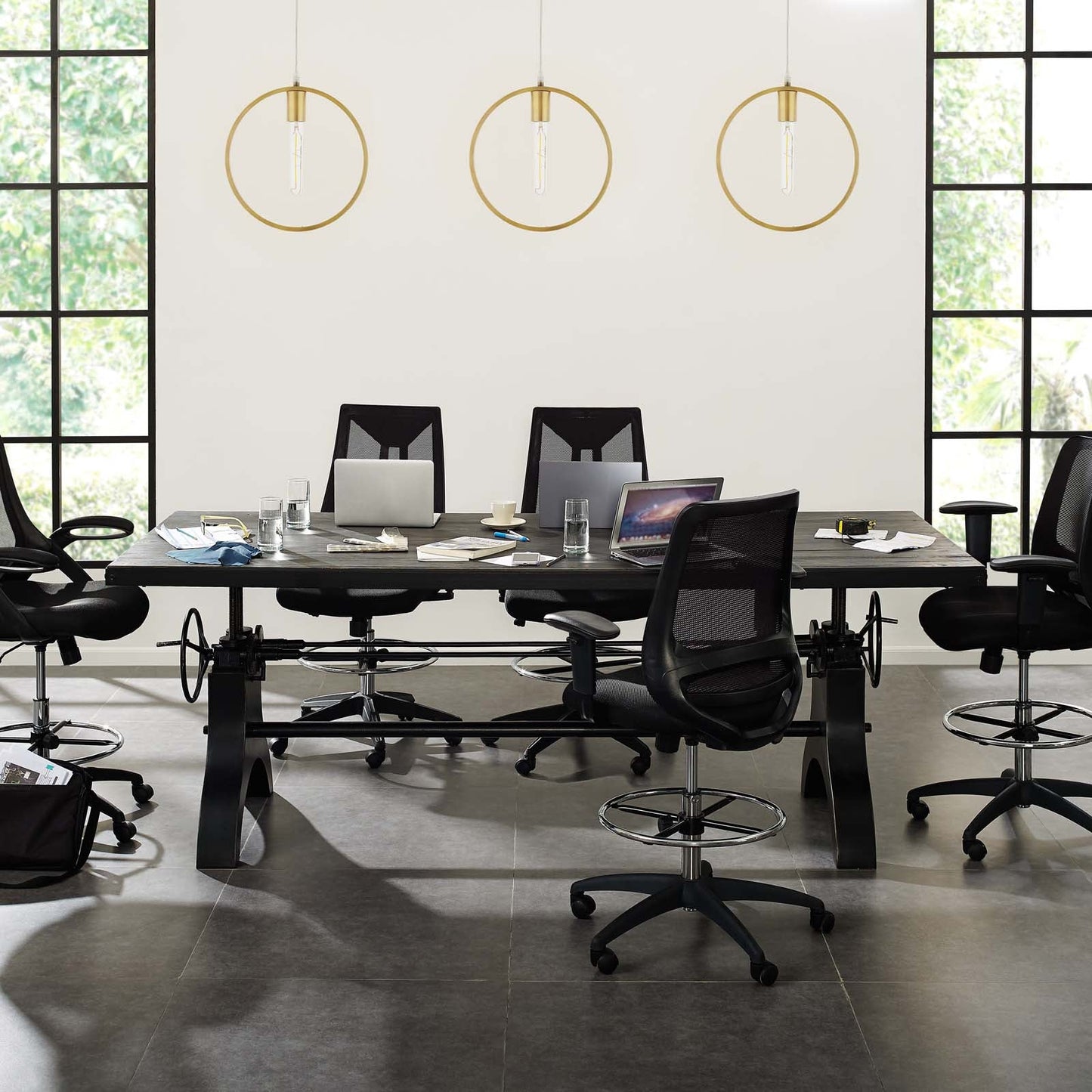 Modway Genuine 96" Crank Height Adjustable Rectangle Dining and Conference Table | Dining Tables | 