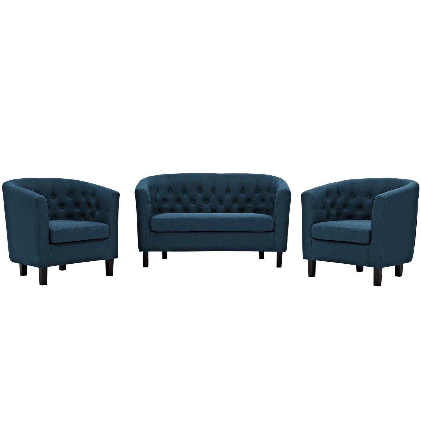 Modway Prospect 3 Piece Upholstered Fabric Loveseat and Armchair Set | Loveseats | Modishstore-3