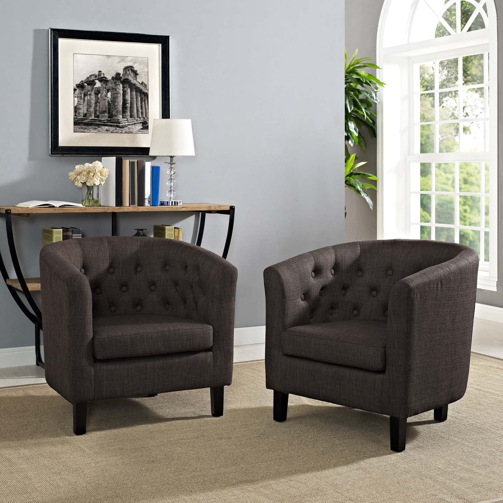 Modway Prospect 2 Piece Upholstered Fabric Armchair Set | Armchairs | Modishstore-43